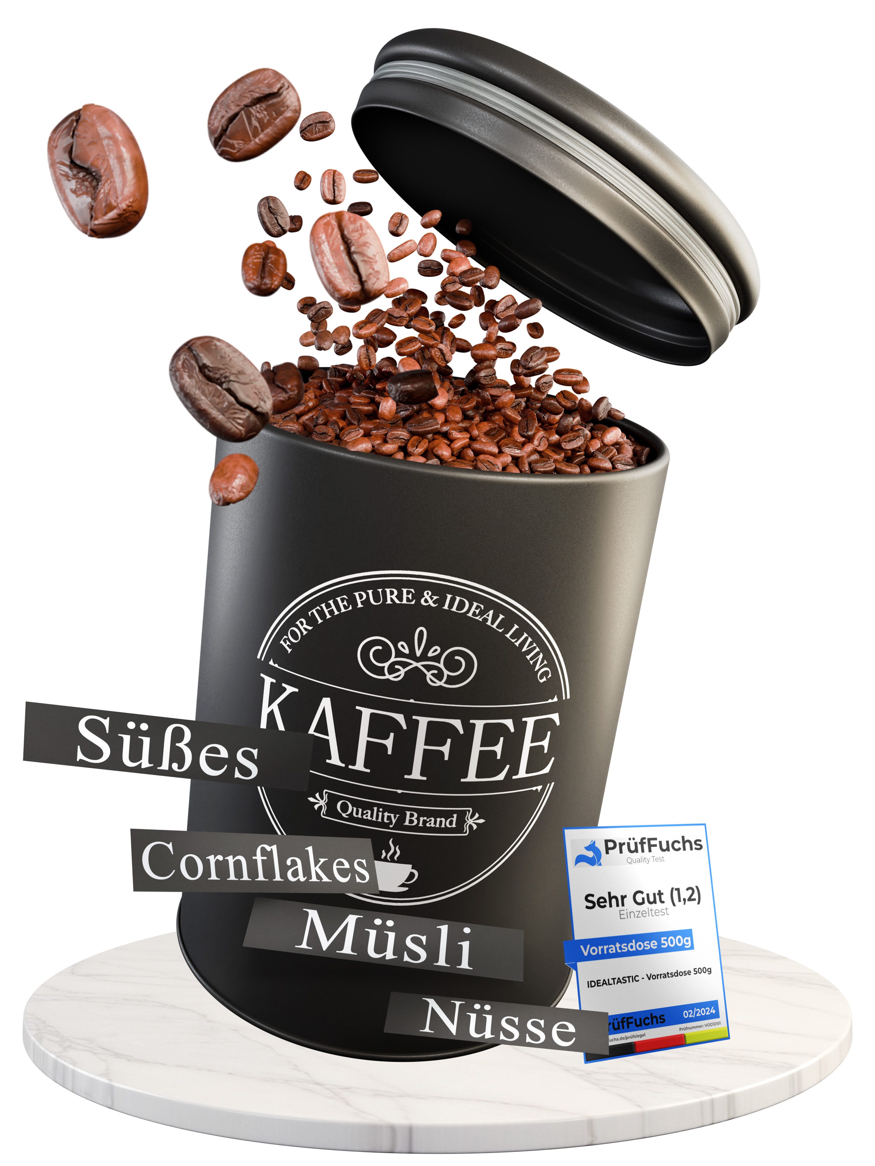 Kaffeedose luftdicht 500g für anhaltendes Kaffeearoma