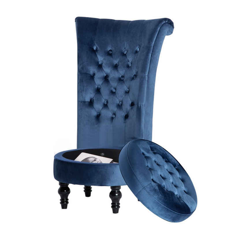 radelldar Chesterfield-Sessel »Sessel Wohnzimmer Samt Loungesessel mit Stauraum, Stuhl mit holzbeine und hoher Rückenlehne, 59 x 47 x 102 cm«