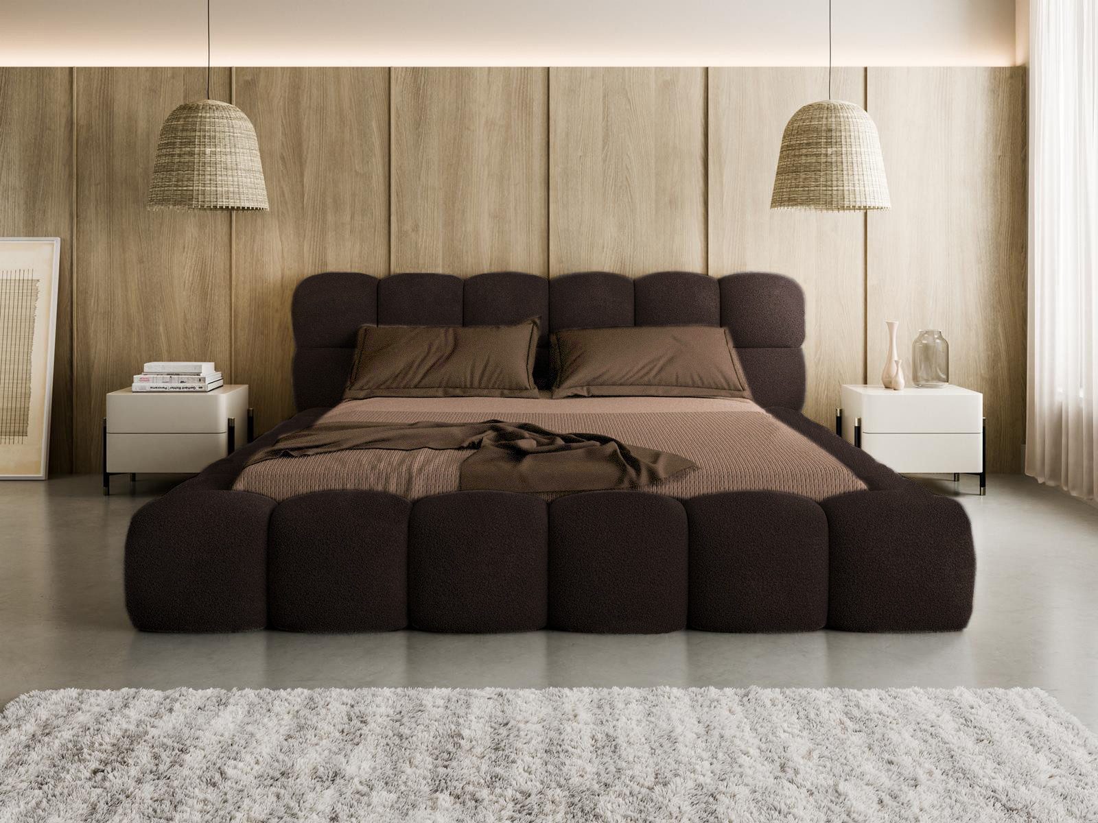 Compleo Polsterbett BUBBLE boucle Designerbett 140/160/180x200 BIZU, Wolken günstig online kaufen