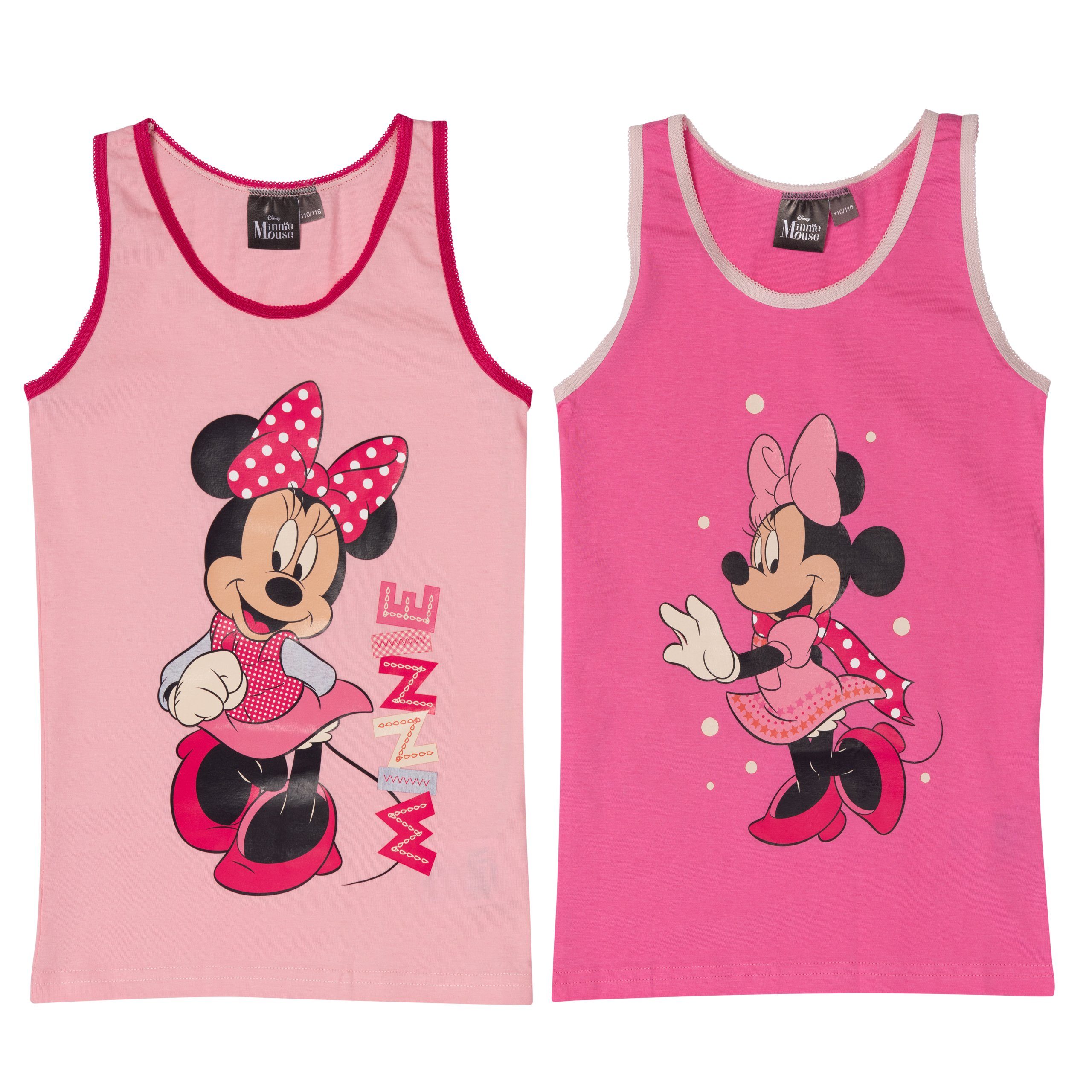 United Labels® Unterhemd Disney Unterhemd für Mädchen - Minnie Mouse Rosa (2er Pack)