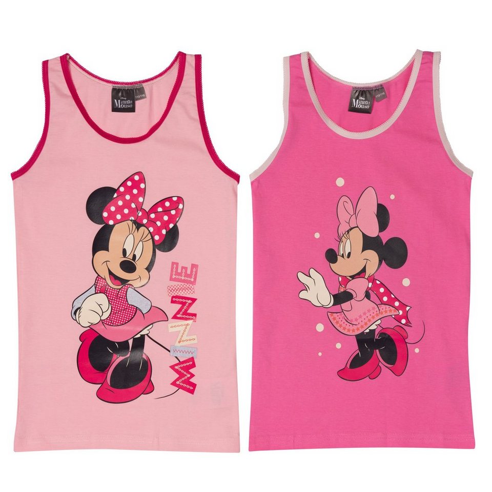 United Labels® Unterhemd Disney Unterhemd für Mädchen - Minnie Mouse Rosa (2er  Pack)