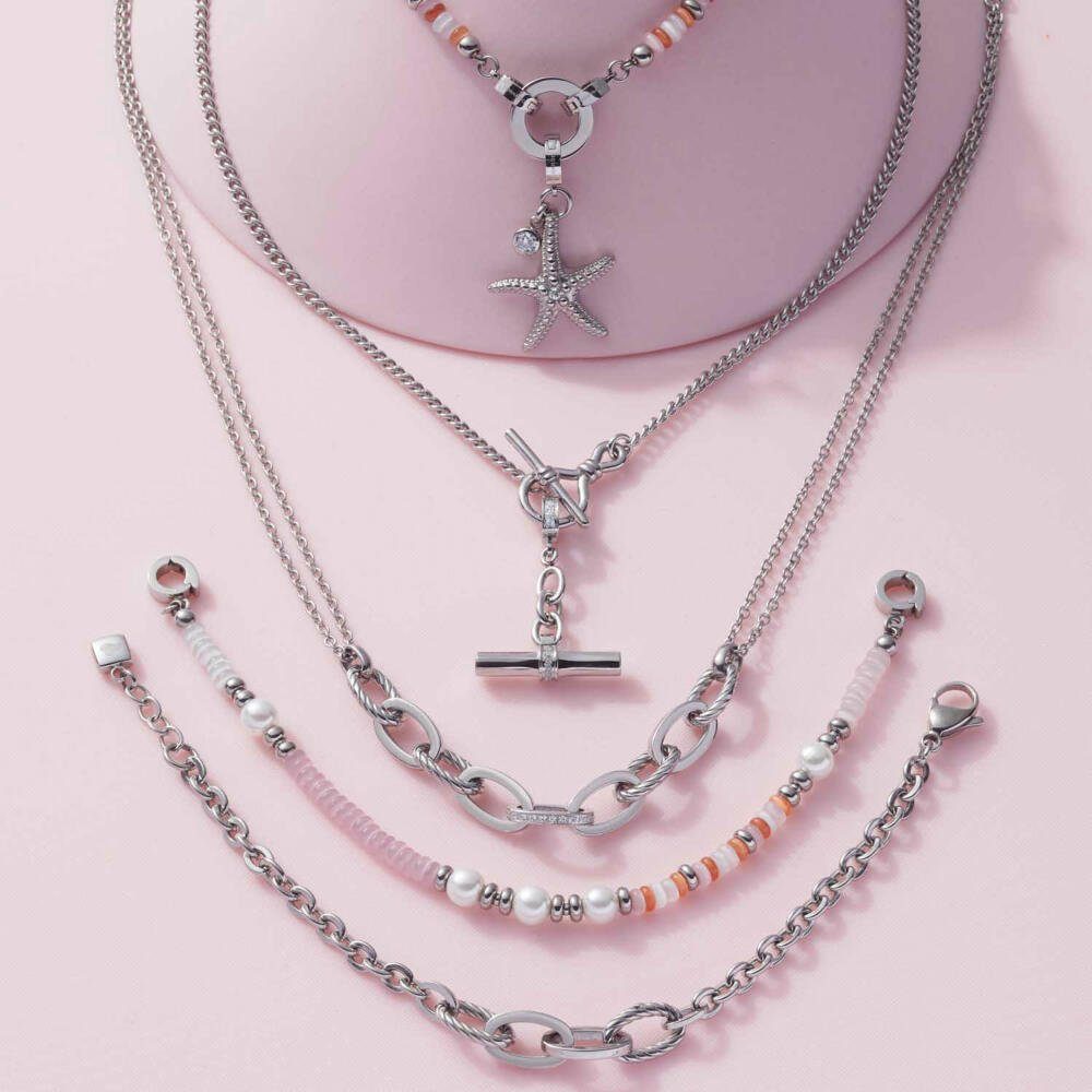 LEONARDO Edelstahlkette Mascha silberfar...