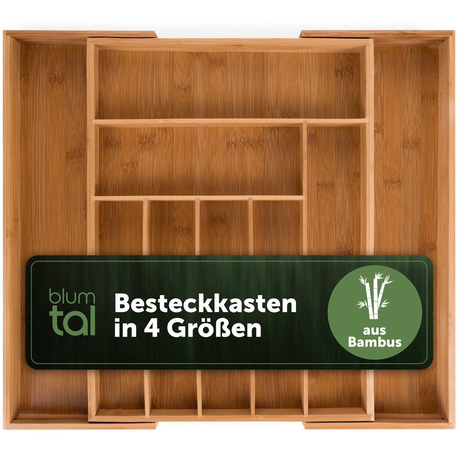 Blumtal Besteckkasten Schublade aus Bambus, größenverstellbarer günstig online kaufen