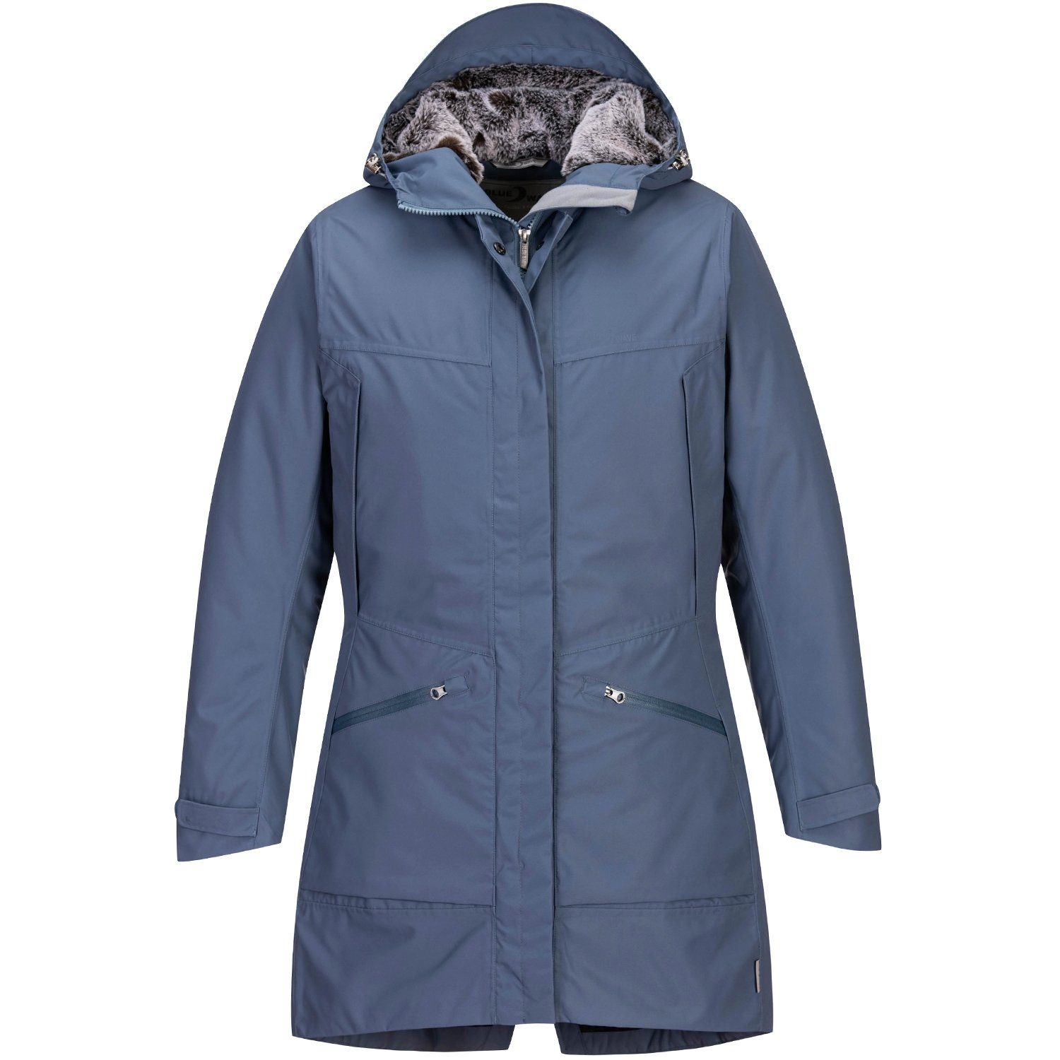 Blue Wave Parka Damen mit Funktionsmantel Kapuze gefütterter Funktionsparka blue Katinka steel