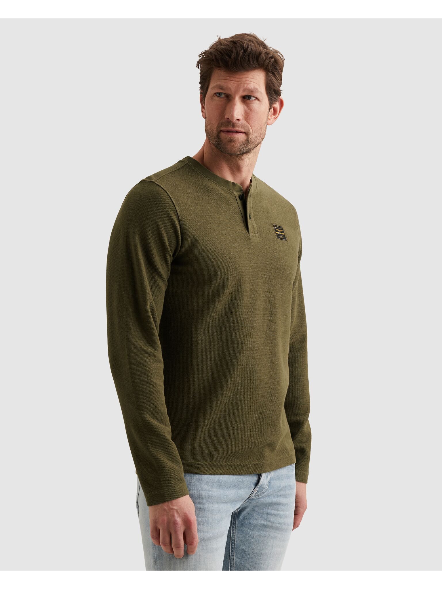 PME LEGEND Henleyshirt mit Logo-Badge