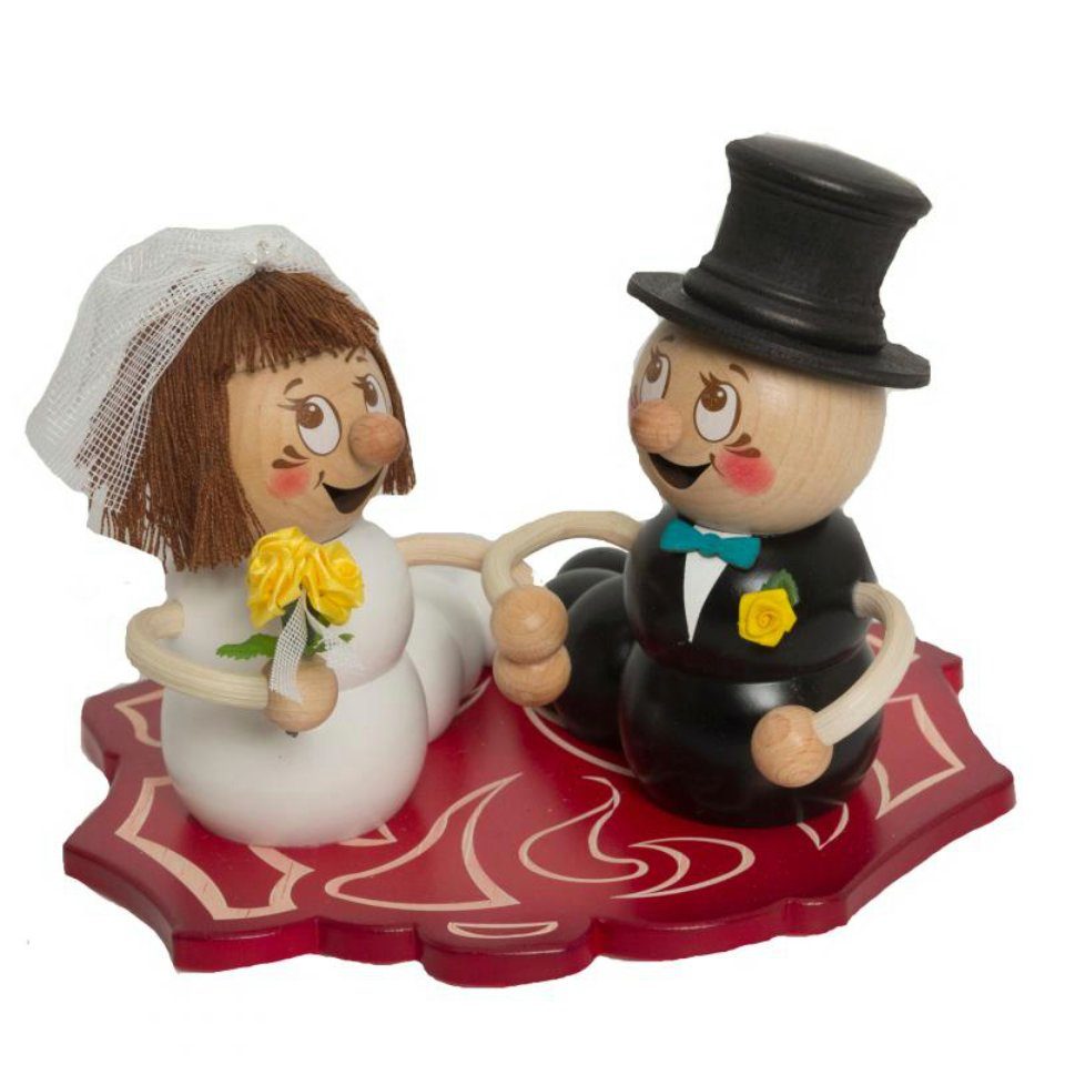Kuhnert Weihnachtsfigur Kuhnert Hochzeitspaar Rosi und Rudi (1 St), Handarbeit aus dem Erzgebirge