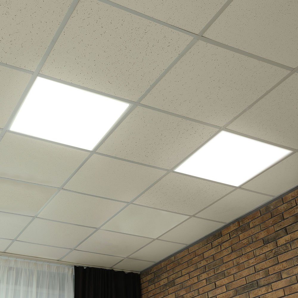 etc-shop LED Deckenleuchte, LED-Leuchtmittel fest verbaut, 2x LED Einbau Leuchte Decken Lampe Arbeits Zimmer ALU Panel Büro