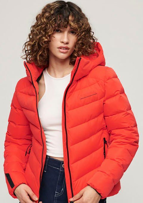 Aktueller Trend der Saison Superdry Steppjacke HOODED MICROFIBRE JKT PADDED Red Sunset