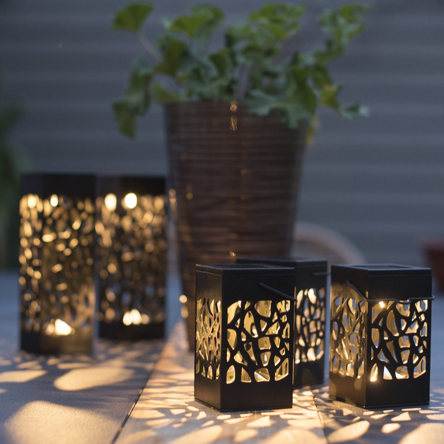 MARELIDA LED Laterne LED Solar Laternen hängend stehend H:11cm Terasse Garten 3St., LED Classic, warmweiß (2100K bis 3000K)