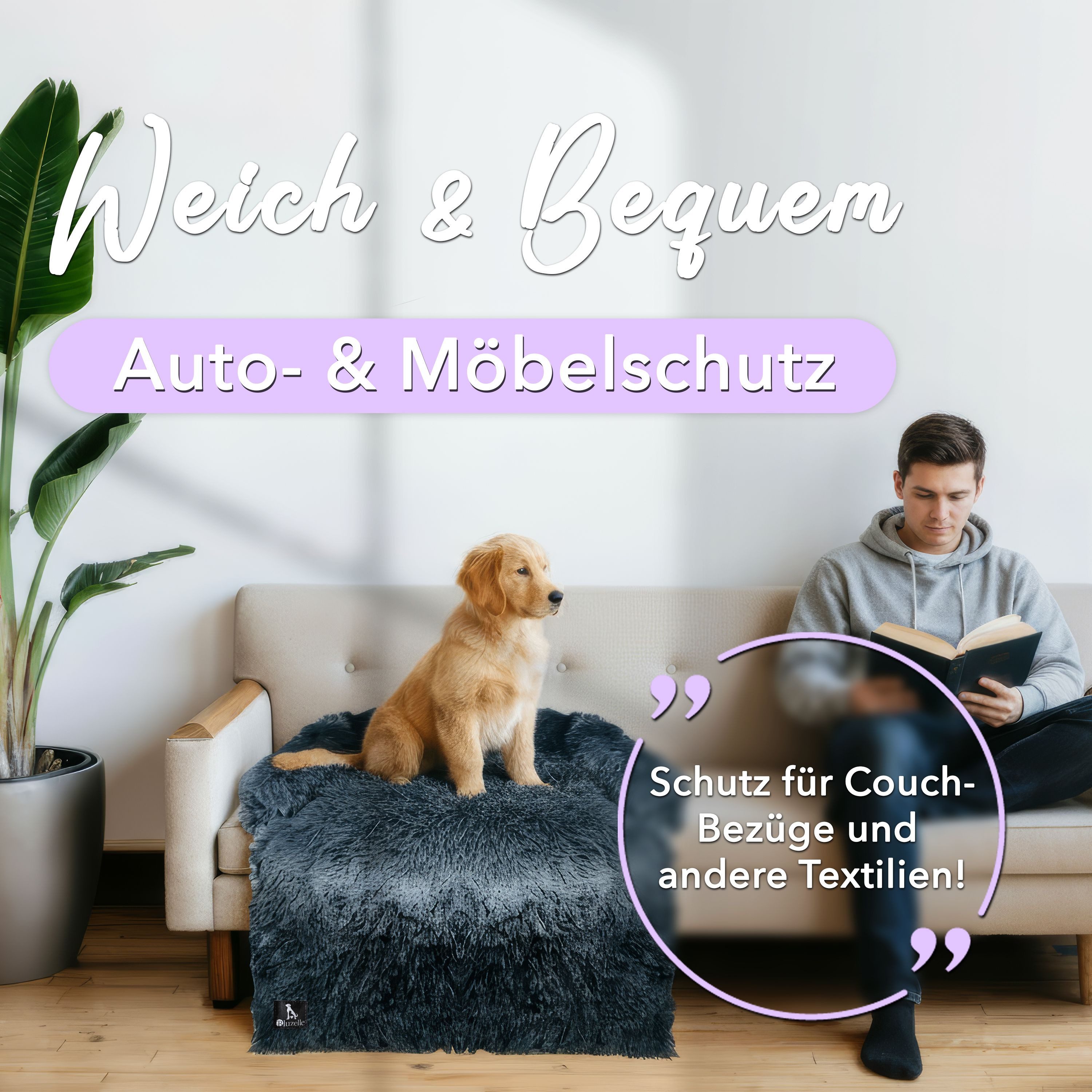 Bluzelle Tierbett Hundebett Sofa Schutz Auflage für grosse Hunde / - L, Plü günstig online kaufen