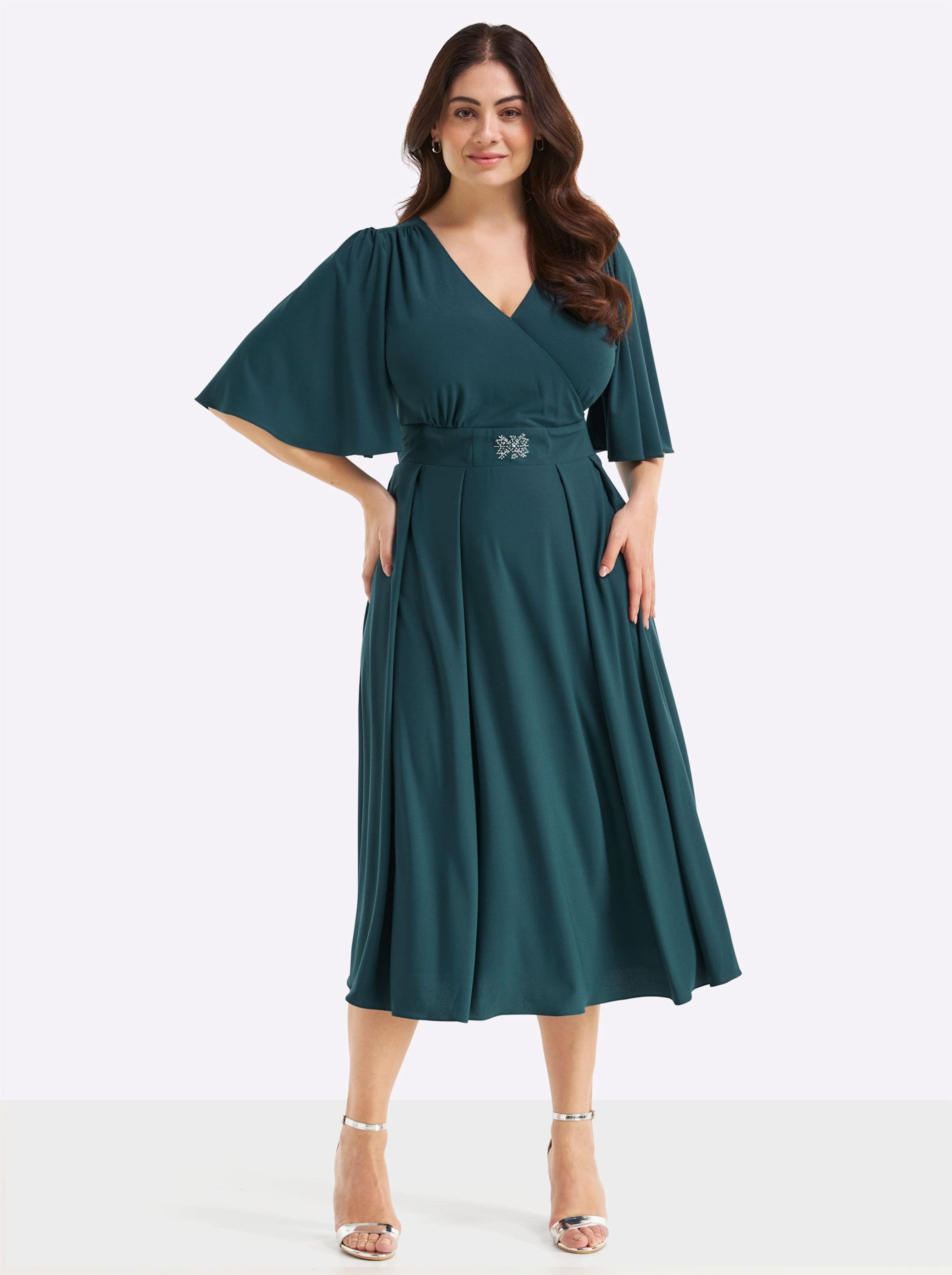 Sheego Etuikleid Abendkleid Kurzarm