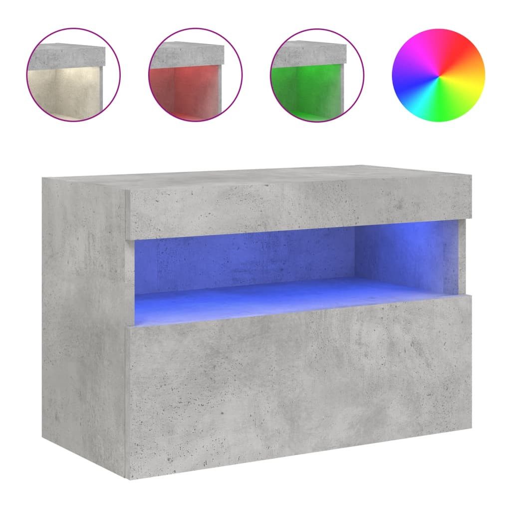 vidaXL TV-Wand TV-Wandschrank mit LED-Leuchten Betongrau günstig online kaufen