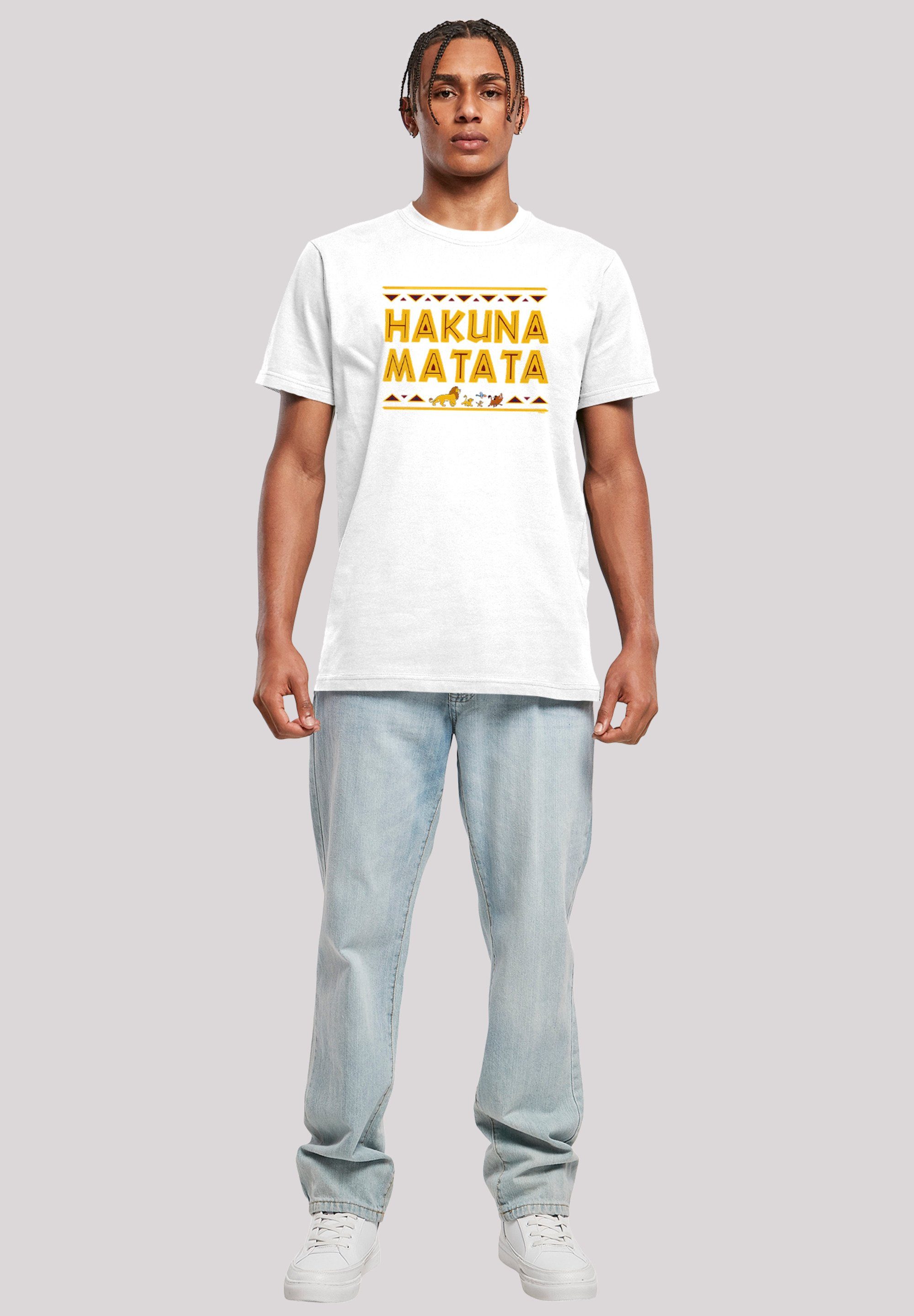 Hakuna der F4NT4STIC Merch,Regular-Fit,Basic,Bedruckt Herren,Premium Matata Disney T-Shirt König Löwen weiß