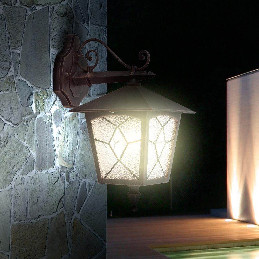 etc-shop Außen-Wandleuchte, Leuchtmittel inklusive, Leuchte Fernbedienung Beleuchtung Außen Wand Warmweiß, Hänge Farbwechsel, im Set Lampe