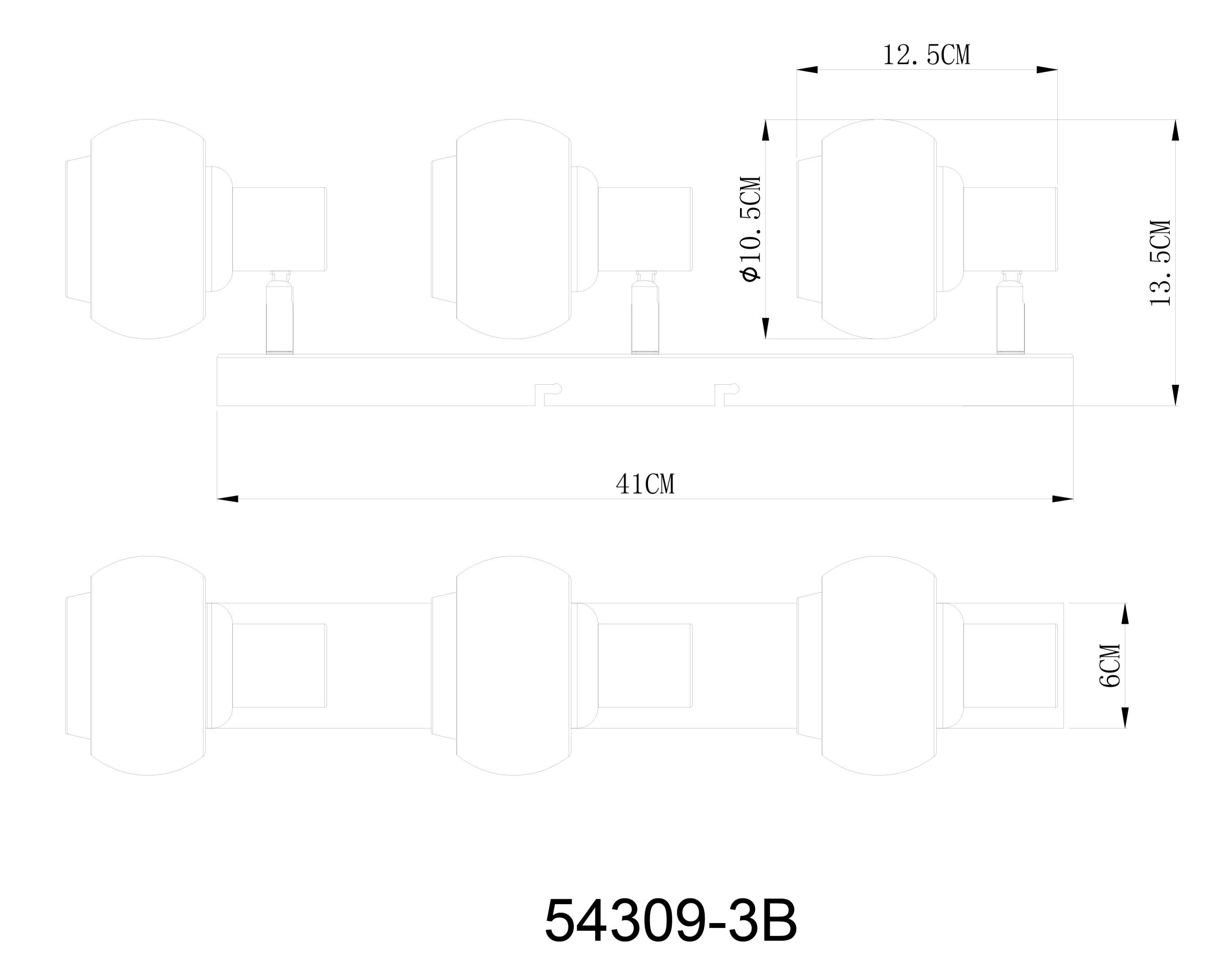 cm) TOKKI Lighting Wand-/Deckenspot 41x10.50x13.50 (LBH Deckenspot LBH LEUCHTEN Wand-/Deckenspot, GLOBO GLOBO