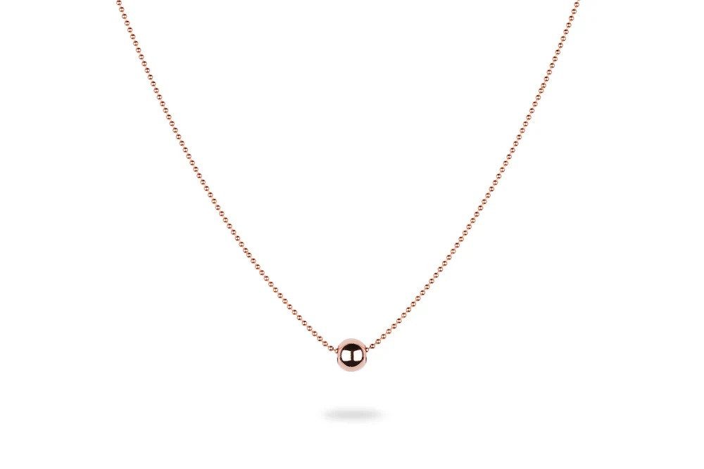 Kette mit Anhänger Single Ball Necklace - 14k Roségold filled
