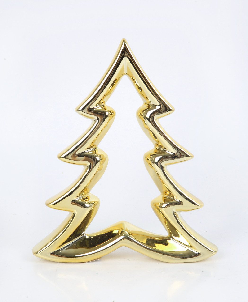 Trend Line Dekofigur TrendLine Dekobaum Keramik 16 x 3 x 19,5 cm gold