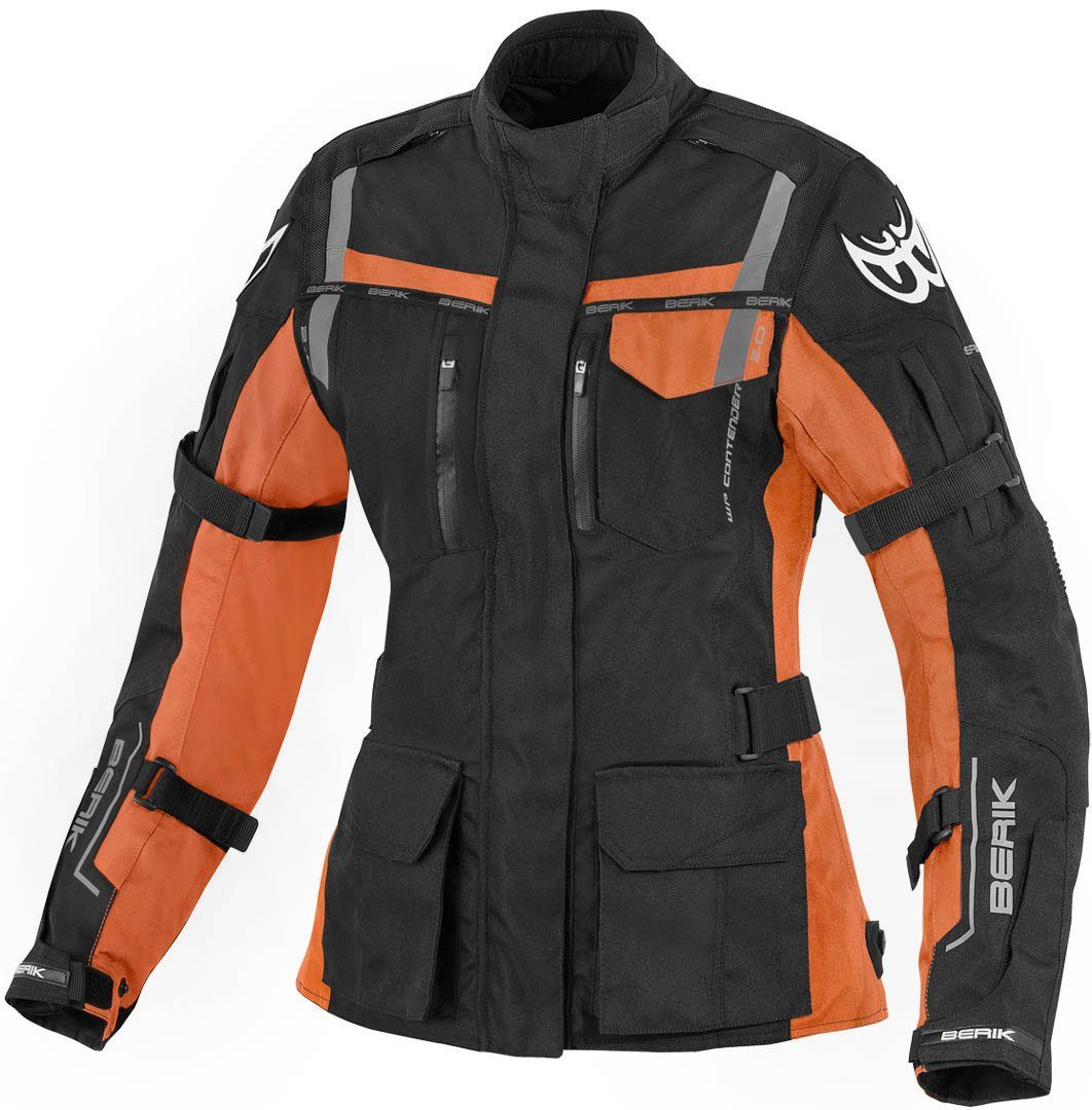 Berik Motorradjacke Torino wasserdichte Damen Motorrad Textiljacke Black/Orange