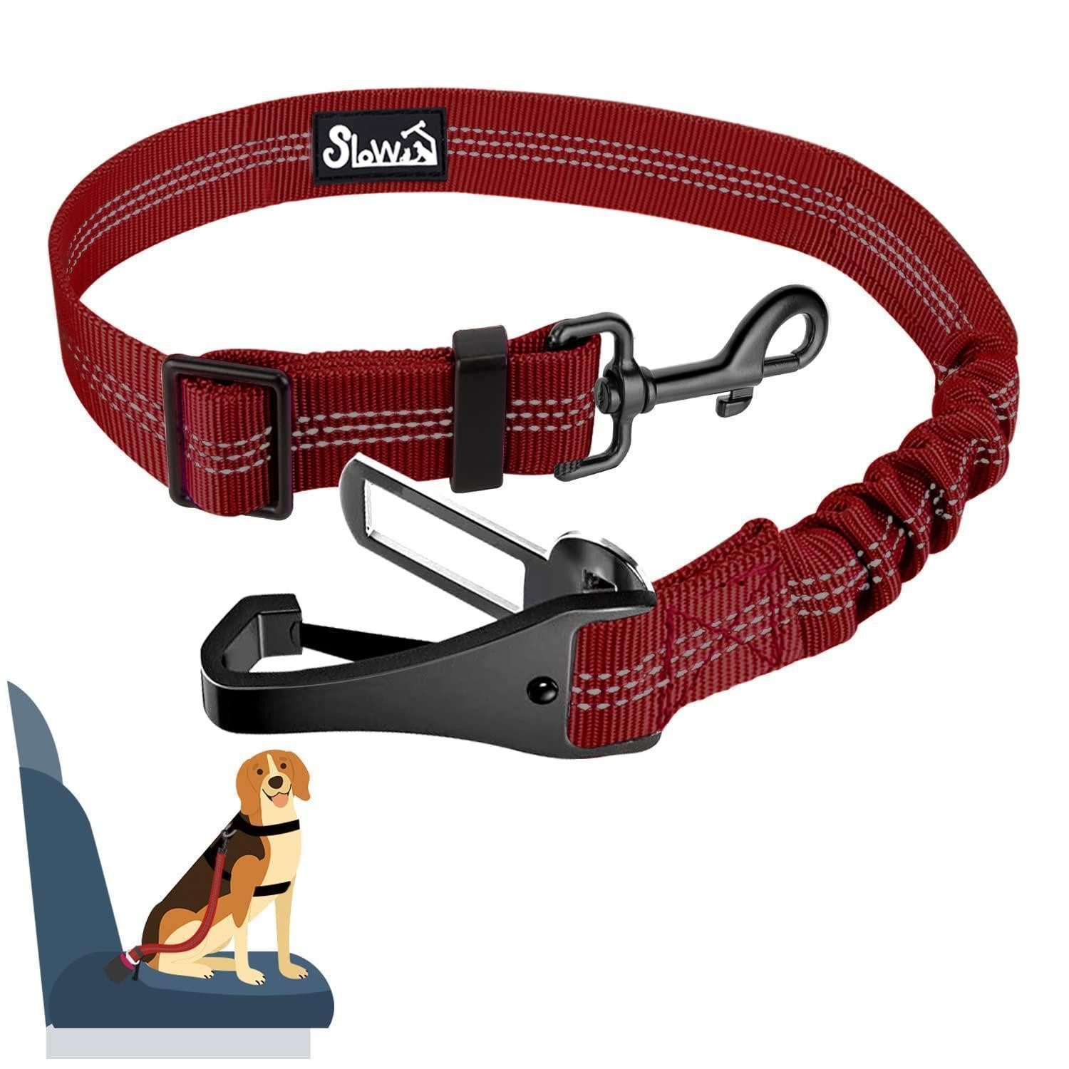 LuxusKollektion Autohundegeschirr Hundesicherheitsgurt Anschnallgurt 3in1 Ruckdämpfung Auto 90CM Rot