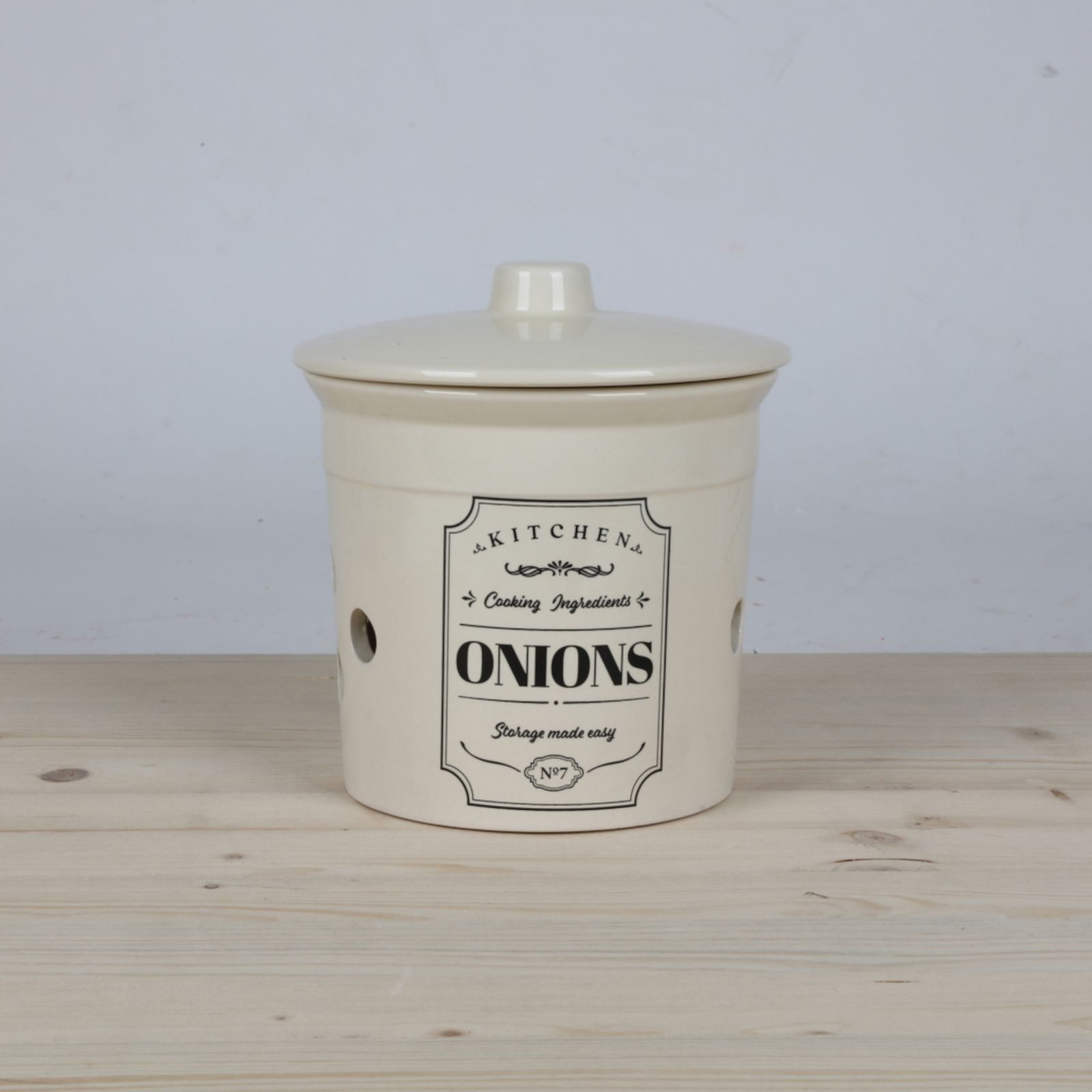 BURI Vorratsdose Vorratsdose Zwiebeltopf Aufbewahrungsdose aus Keramik KITCHEN ONIONS