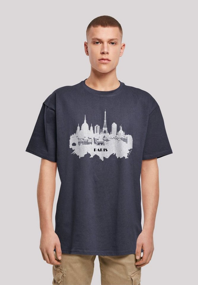 F4NT4STIC T-Shirt PARIS SKYLINE OVERSIZE TEE Print