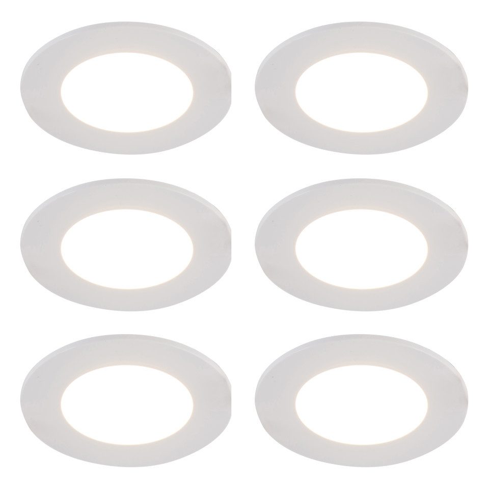 Qazqa LED Einbaustrahler 103274, Dimmbar, LED fest integriert, Extra-Warmweiß, QAZQA Downlight, integrated, Weiß, Kunststoff, Modern