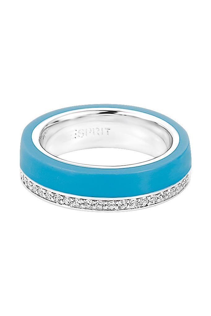 Fingerring Ring Damen Edelstahl Kunststoff Blau Gr. 54 (17,2mm) ESRG11565E170