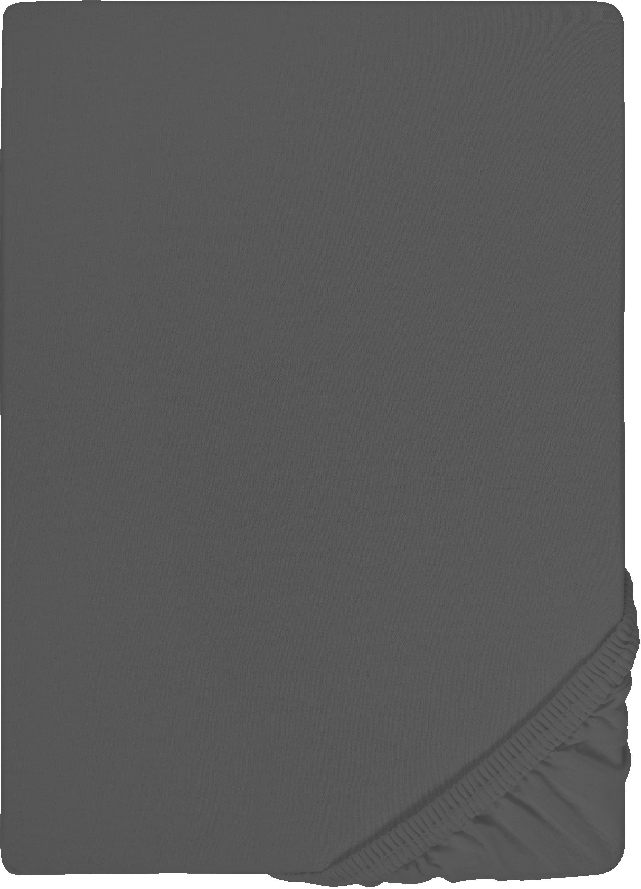 Biberna Spannbettlaken 0077866 Deluxe Jersey-Elastic Spannbetttuch 97% Baumwolle, Jersey-Elasthan, Gummizug: rundum, (1 Stück), Jersey mit Elasthan, Rundumgummi, bügelfrei, ab Größe 90 x 190 cm i