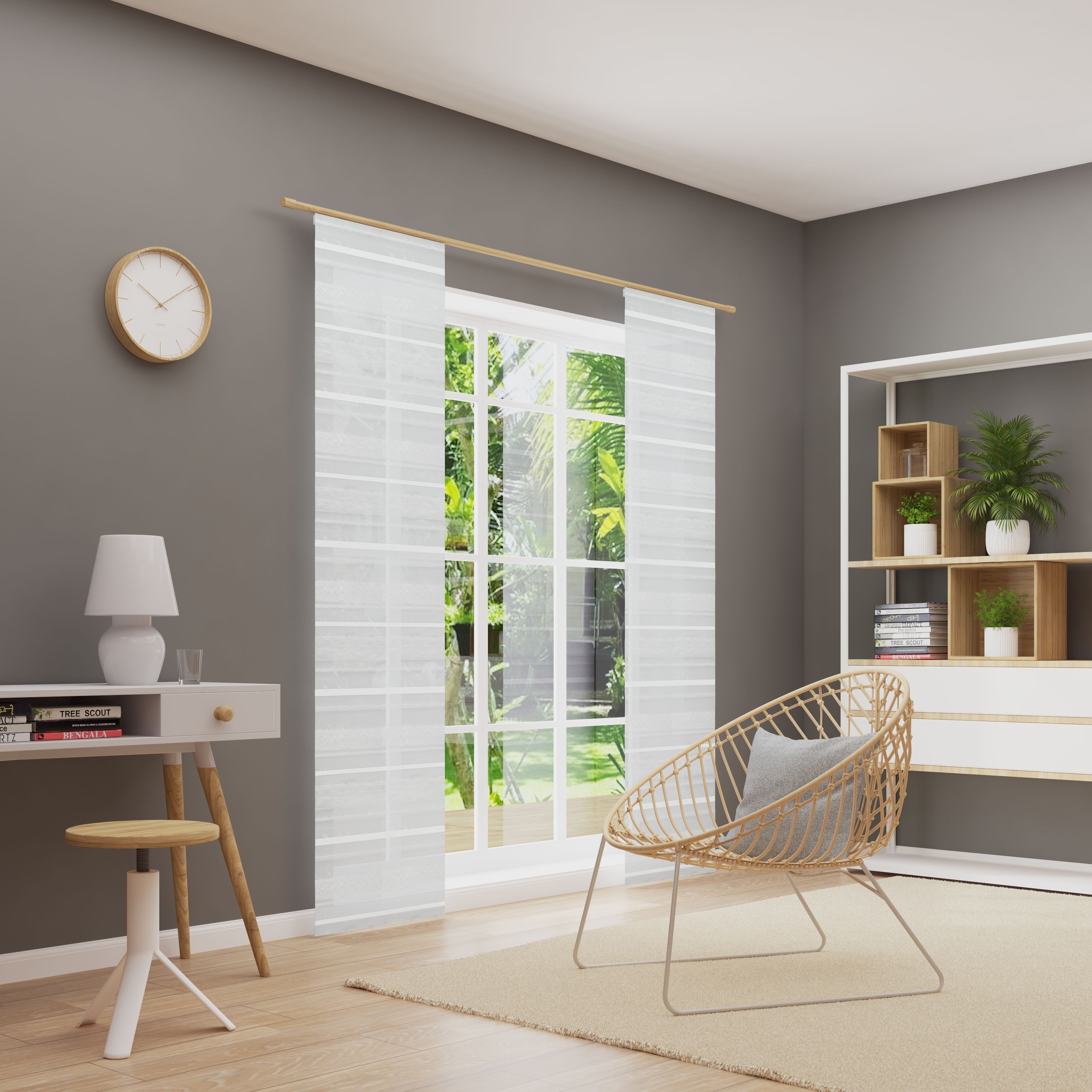 Neutex for you! Schiebegardine KORSIKA (1 St), Paneelwagen, transparent, Matt-Glanz-Streifen