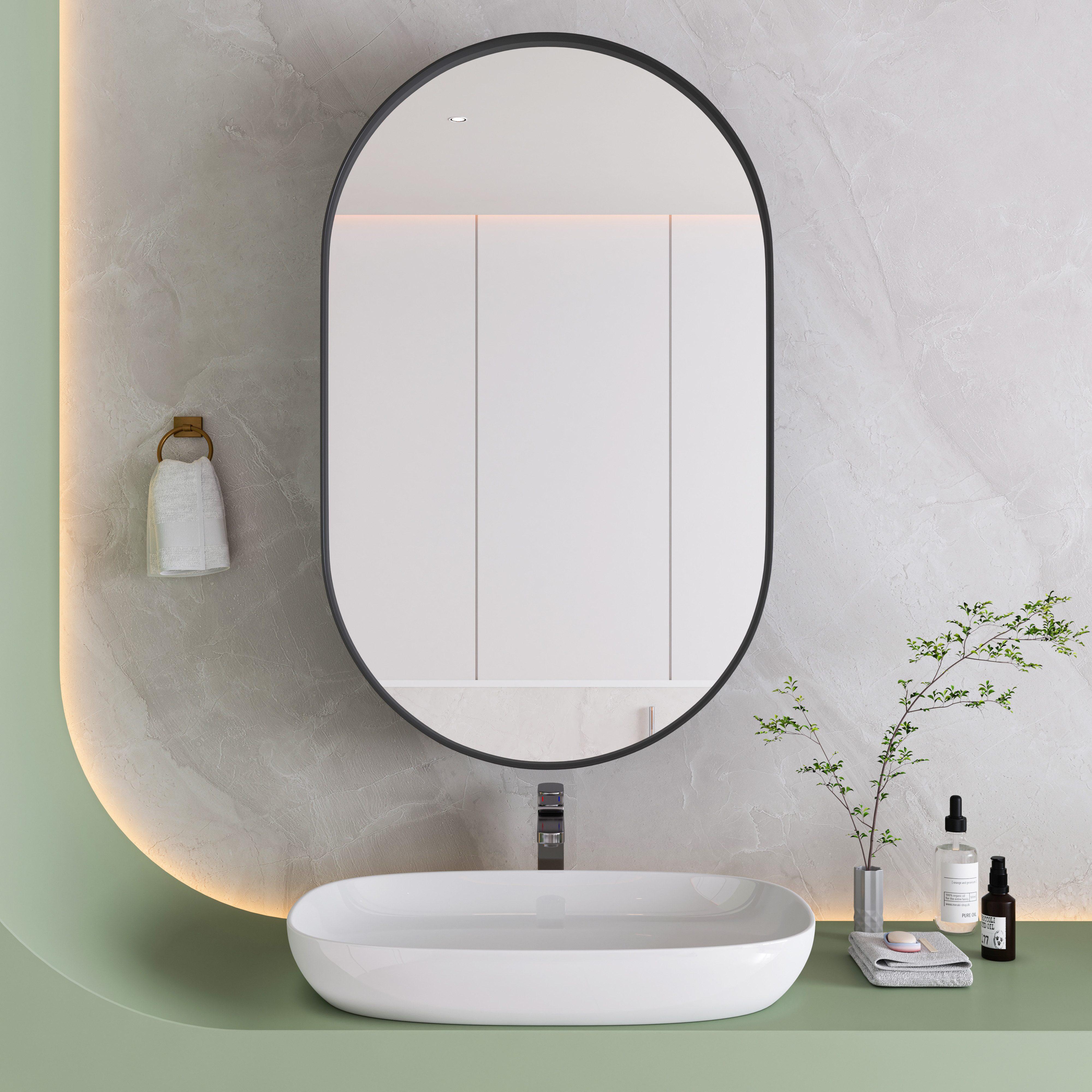 Celya Badezimmerspiegelschrank Hängeschrank mit Metallrahmen, Einbau-Medizi günstig online kaufen