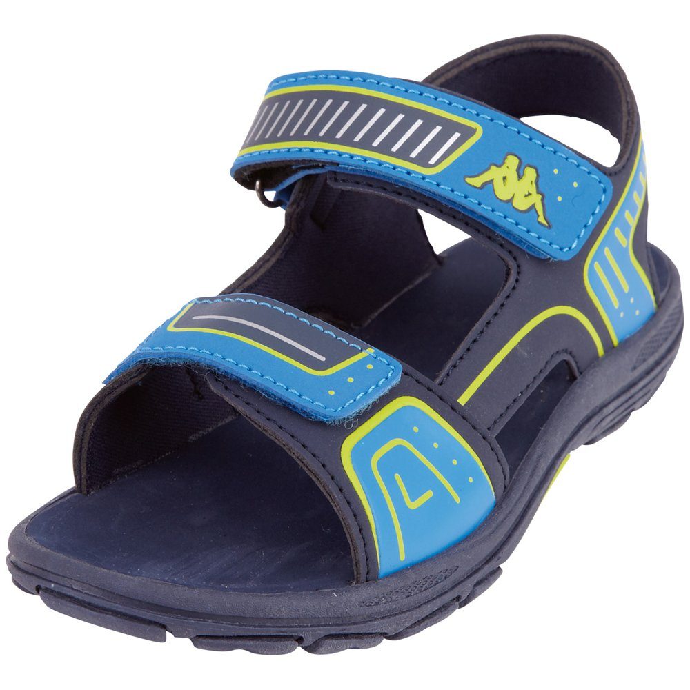 Kappa Sandale mit zwei praktischen Klettverschlüssen navy-lime | Riemchensandalen