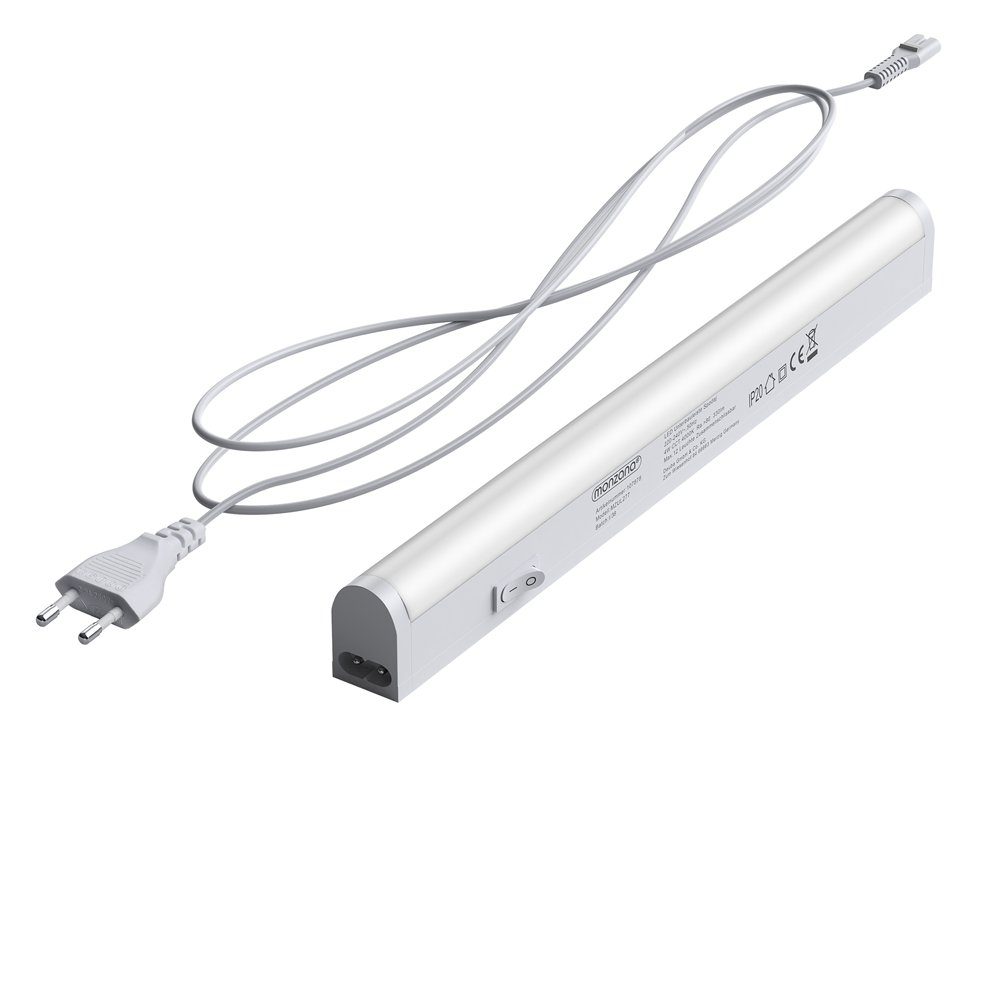 monzana Deckenleuchte, LED fest verbaut, 1er Set LED 28cm Weiß 4 Watt Lichtleiste 330lm Unterbauleiste 4000K