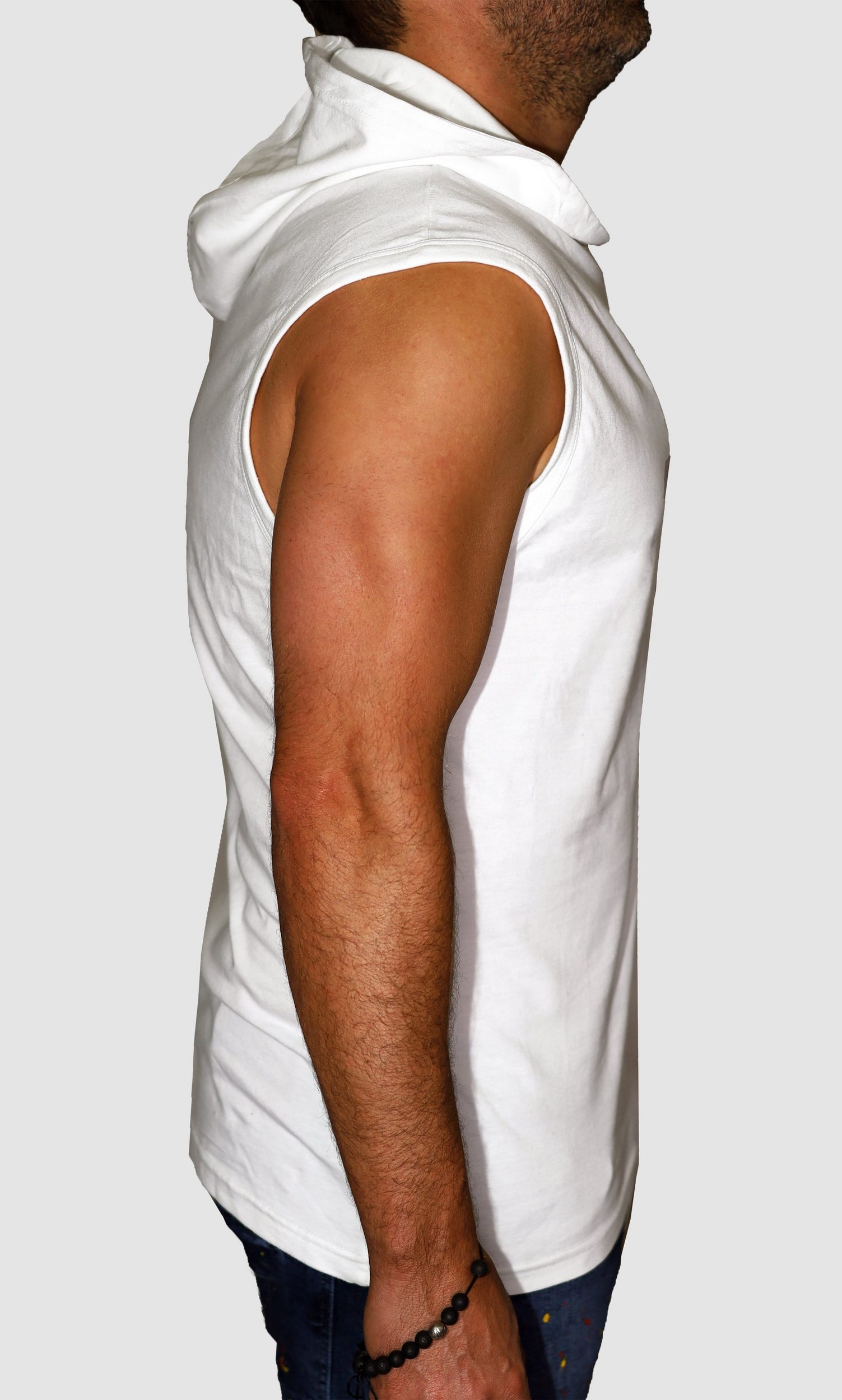 RMK Tanktop Ärmellos Shirt Herren Kapuze Gym Milano Milan aus 100% Baumwolle