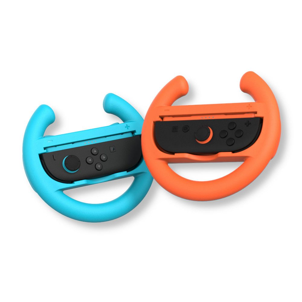 YAXO Lenkrad Aufsatz für Joy-Con Switch 2 Racing ergonomisch 2er Set Paar Zubehör Nintendo (Joy-Con Lenkrad-Paar 2er, 2 St., Rutschfeste Passform)