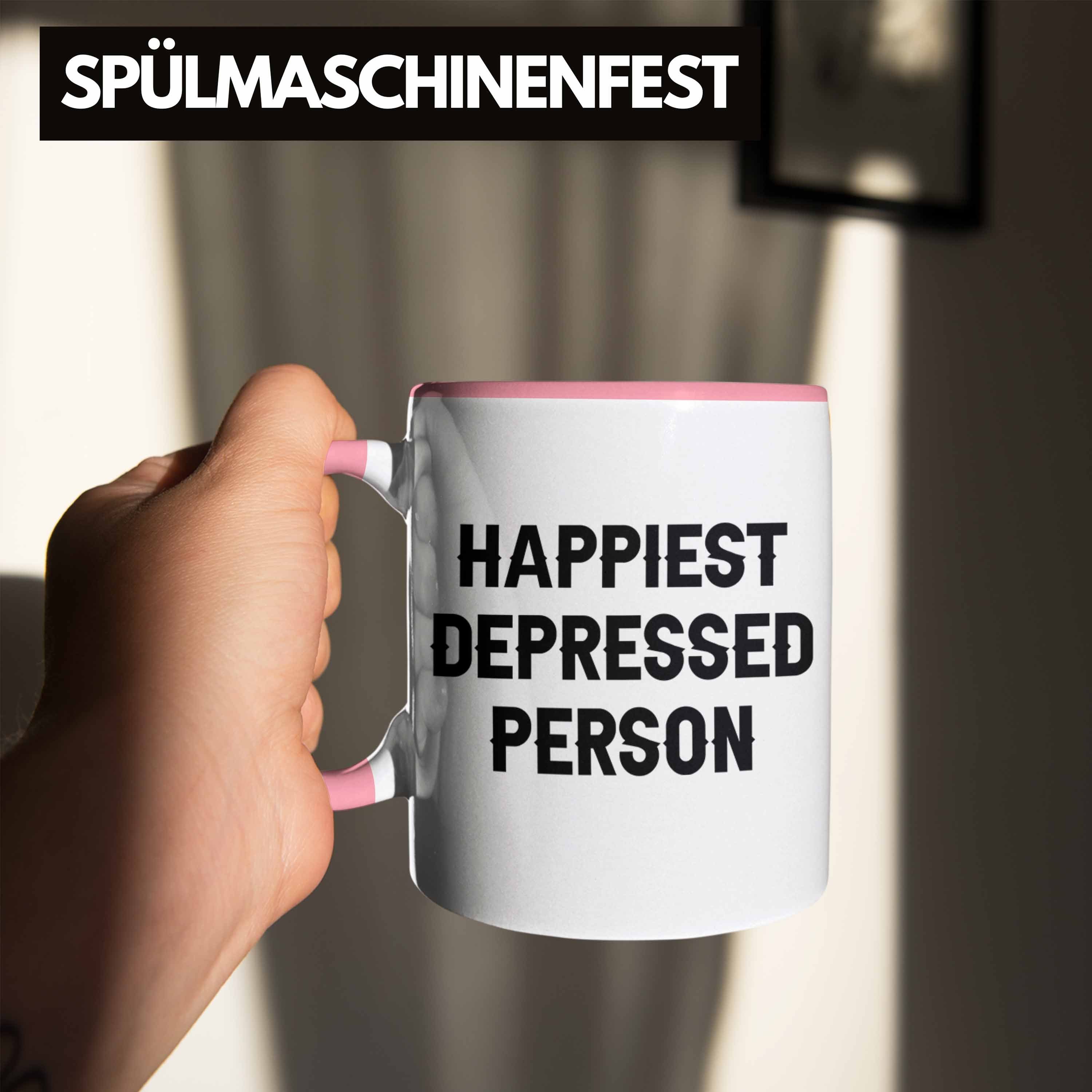 Mental Geschenk Happiest Health Depressionen Tasse Trendation Depressed Rosa Tasse Person