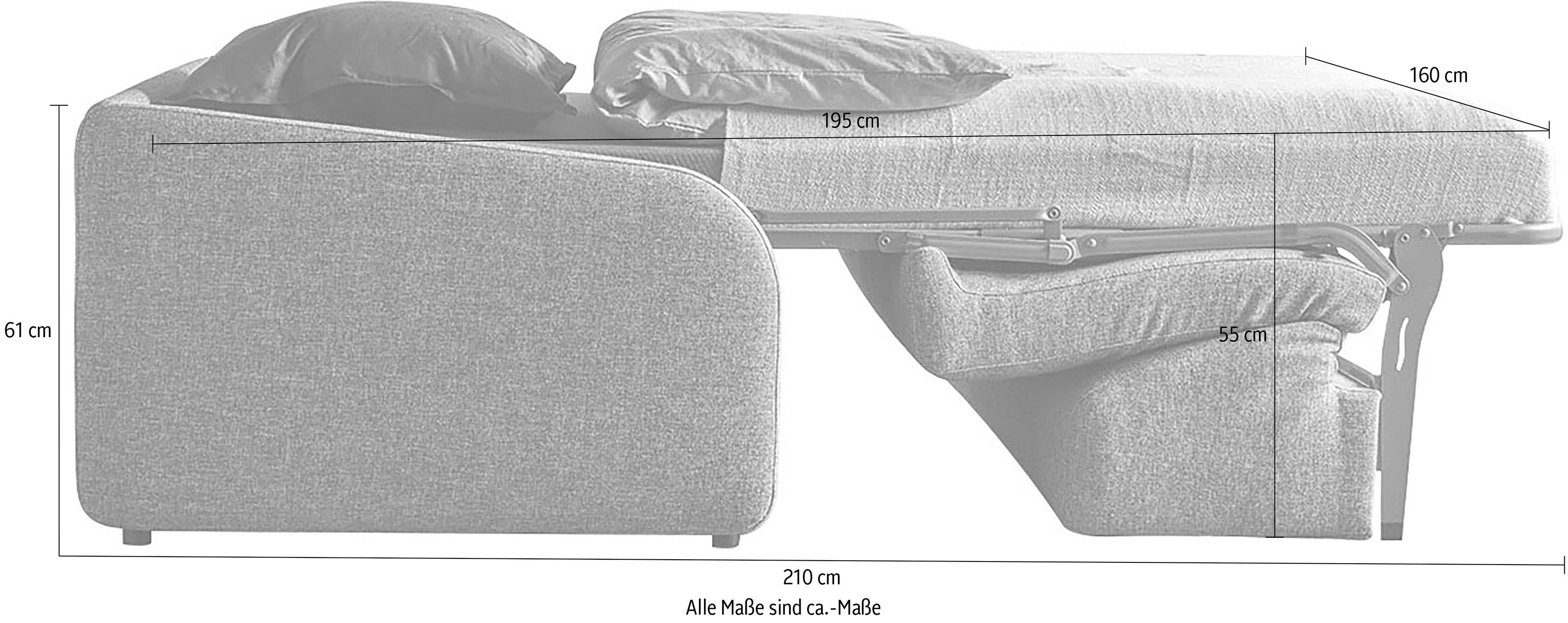 INNOVATION LIVING ™ 3,5-Sitzer schlanken und Schlafmatratze Armlehnen innenliegender mit Eivor