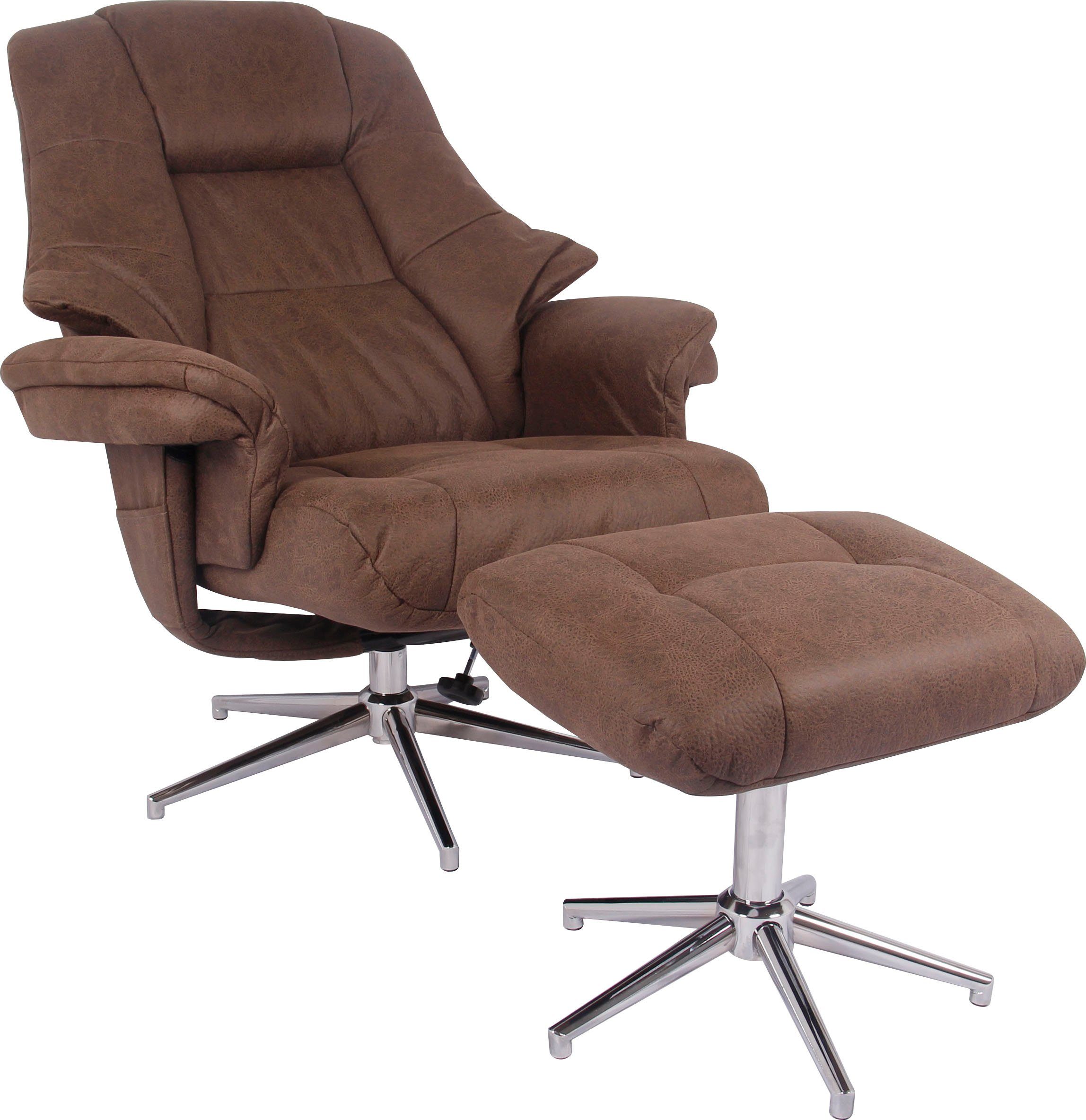 Duo Collection TV-Sessel Burnaby, und Hocker Relaxfunktion, mit 360 Grad braun drehbar