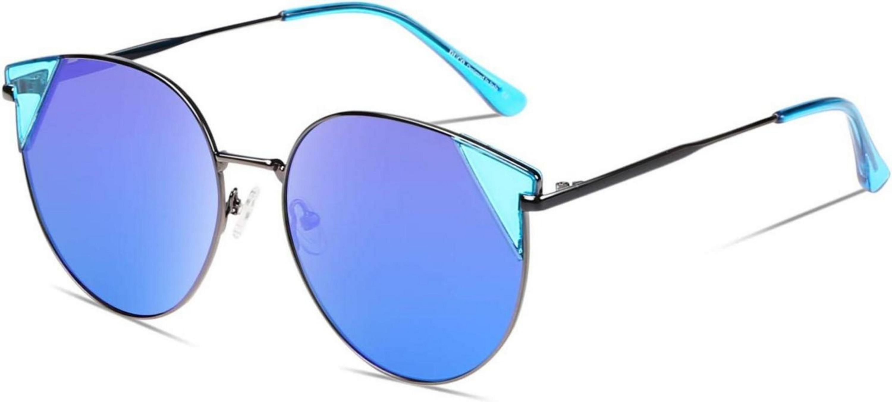 Retrosonnenbrille Damen Sonnenbrille Vintage Katzenauge Polarisiert Metall Designer