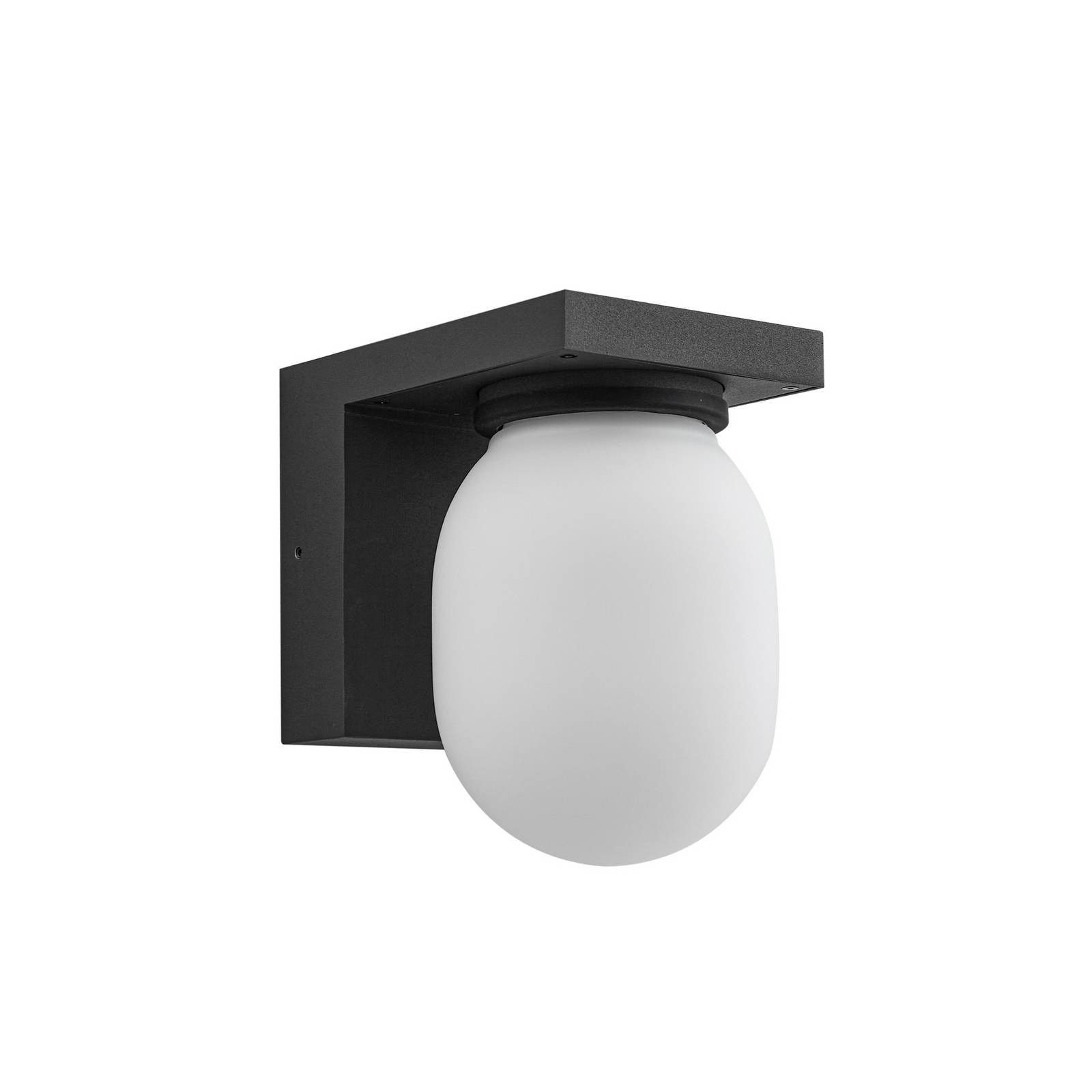 Lucande Außen-Wandleuchte Ovaali, Metall, Schwarz IP65, 1 x 10 W LED