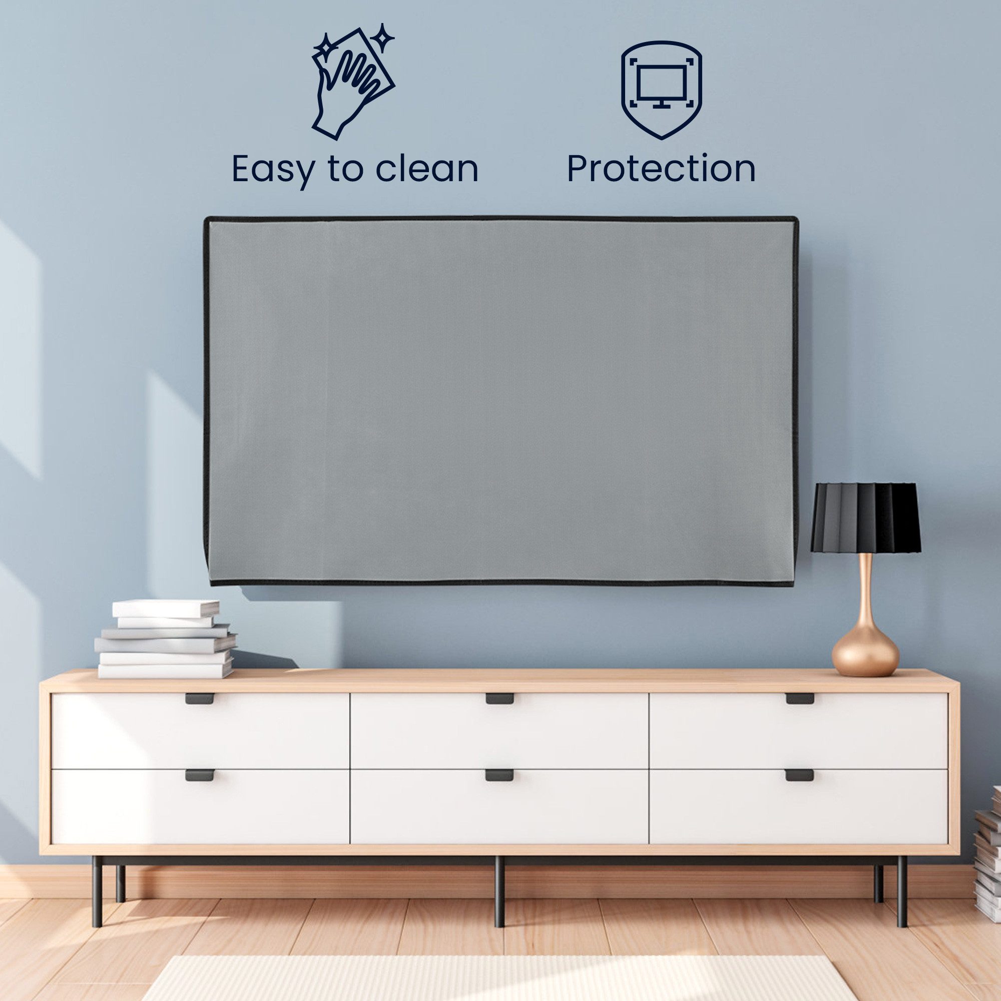 kwmobile Abdeckhaube 32" TV Hülle - Fernseher Bildschirmschutz Abdeckung - TV Bildschirm, DER SCHUTZ FÜR DEIN DISPLAY: Schütze den Bildschirm Deines – Bild 2 von 5
