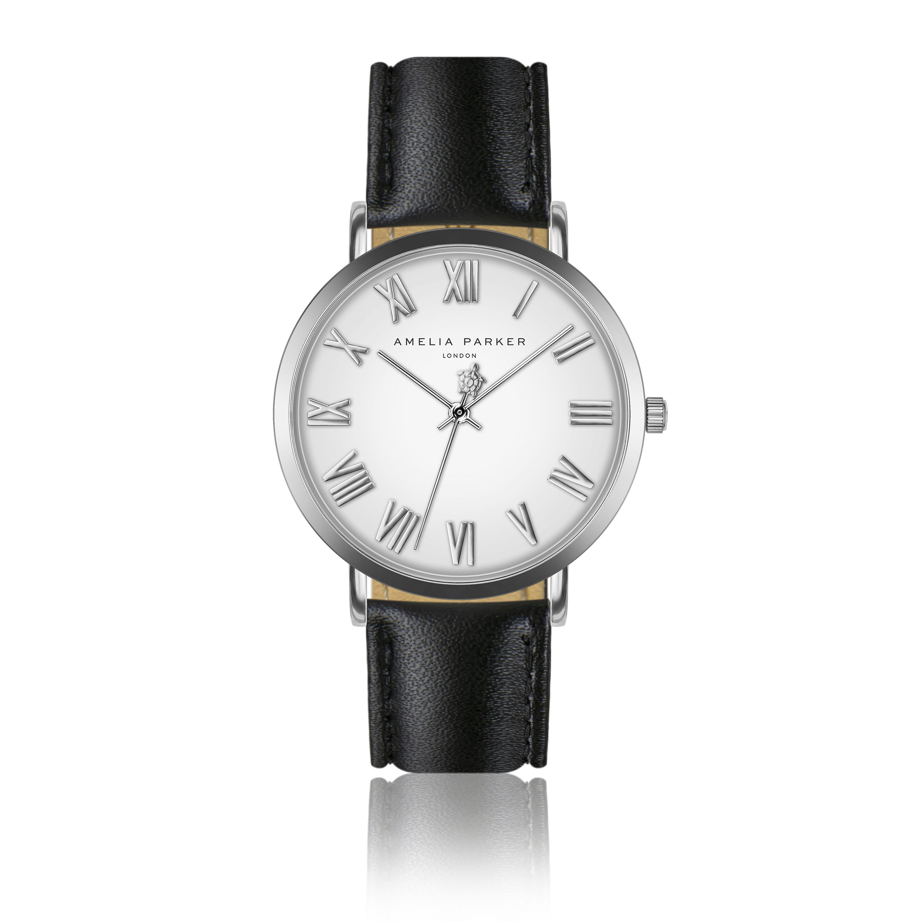AMELIA PARKER Quarzuhr AB7-S018S Grand Blanc Black Leather