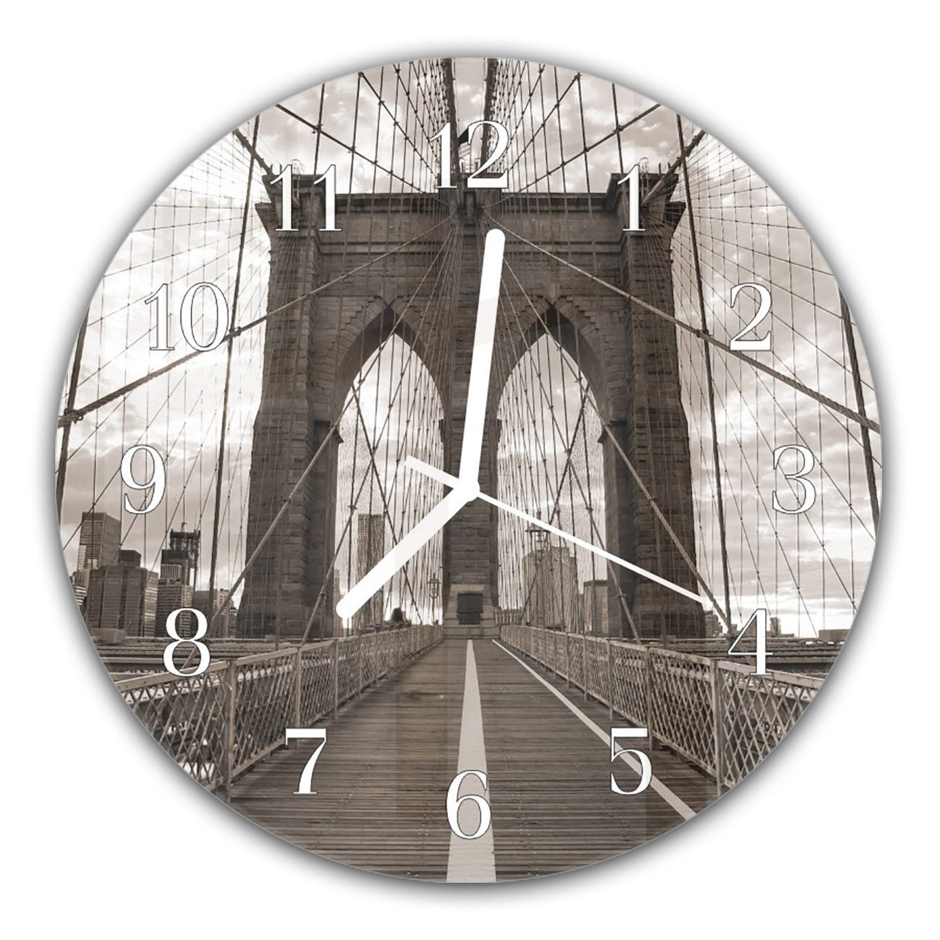 - Mystische Rund Motiv Wanduhr Primedeco Wanduhr Ansicht cm mit Glas Brücke und Durchmesser aus auf mit 30 Quarzuhrwerk