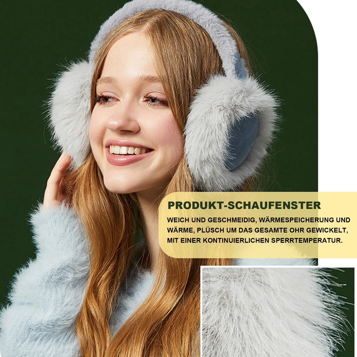 Refttenw Ohrenwärmer Faltbare tragbare Frostschutz-Ohrenschützer, Plüsch-Ohrenschützer