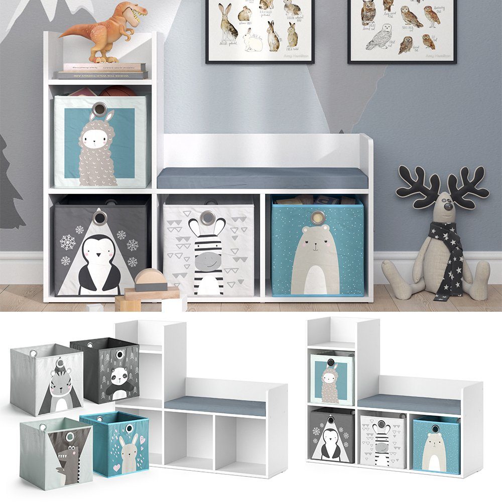 Vicco Sitzbank Luigi, Weiß, 107.2 x 88.6 cm mit 2 Faltboxen opt.2 (1-St)