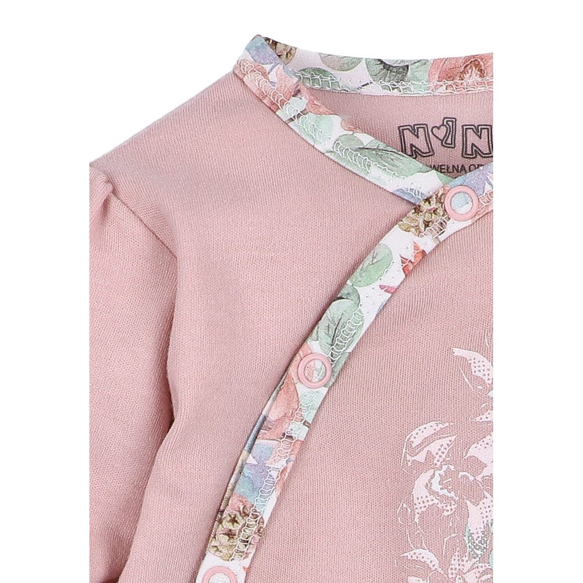 NINI Langarmwickelbody Blume Mädchen (1-tlg) Body, Langarmbody, Wickelbody, Mädchenbody, Einteiler