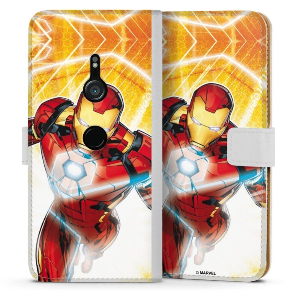 DeinDesign Handyhülle Iron Man on Fire, Sony Xperia XZ 3 Hülle Handy Flip Case Wallet Cover Handytasche Leder