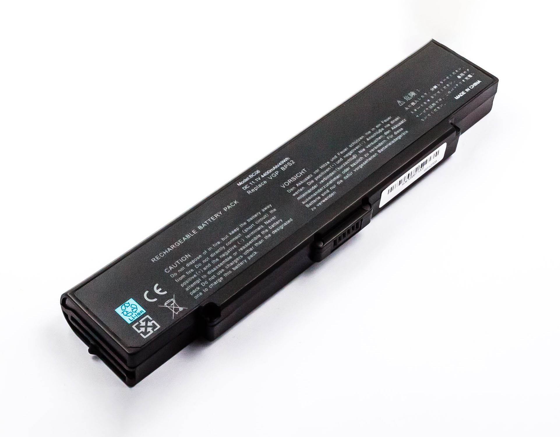 MobiloTec Akku kompatibel mit Sony Vaio PCG-6Q1M Akku Akku 4400 mAh (1 St)