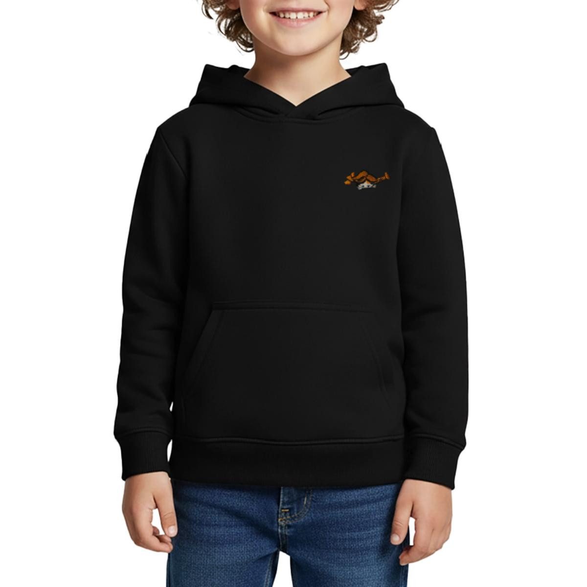 Spreadshirt Hoodie Pippi Langstrumpf Auf Der Lauer Stick Kinder Premium Hoodie (1-tlg)