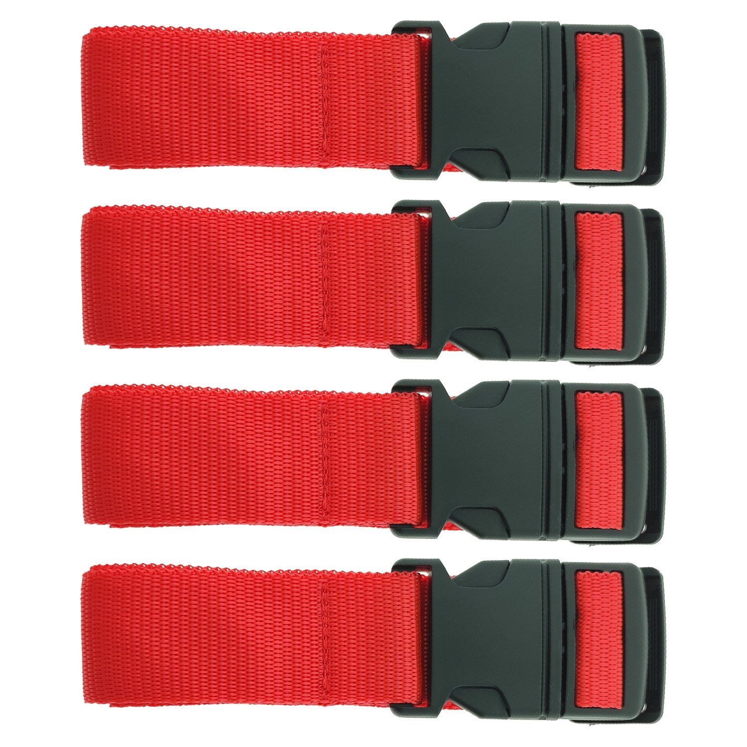varivendo Koffergurt Koffergurt 183 x 3,5 cm 4 x rot, (Stück, 4-tlg., Koffergurt), Gepäckgurt Kofferband Koffergürtel Gurt Kofferriemen