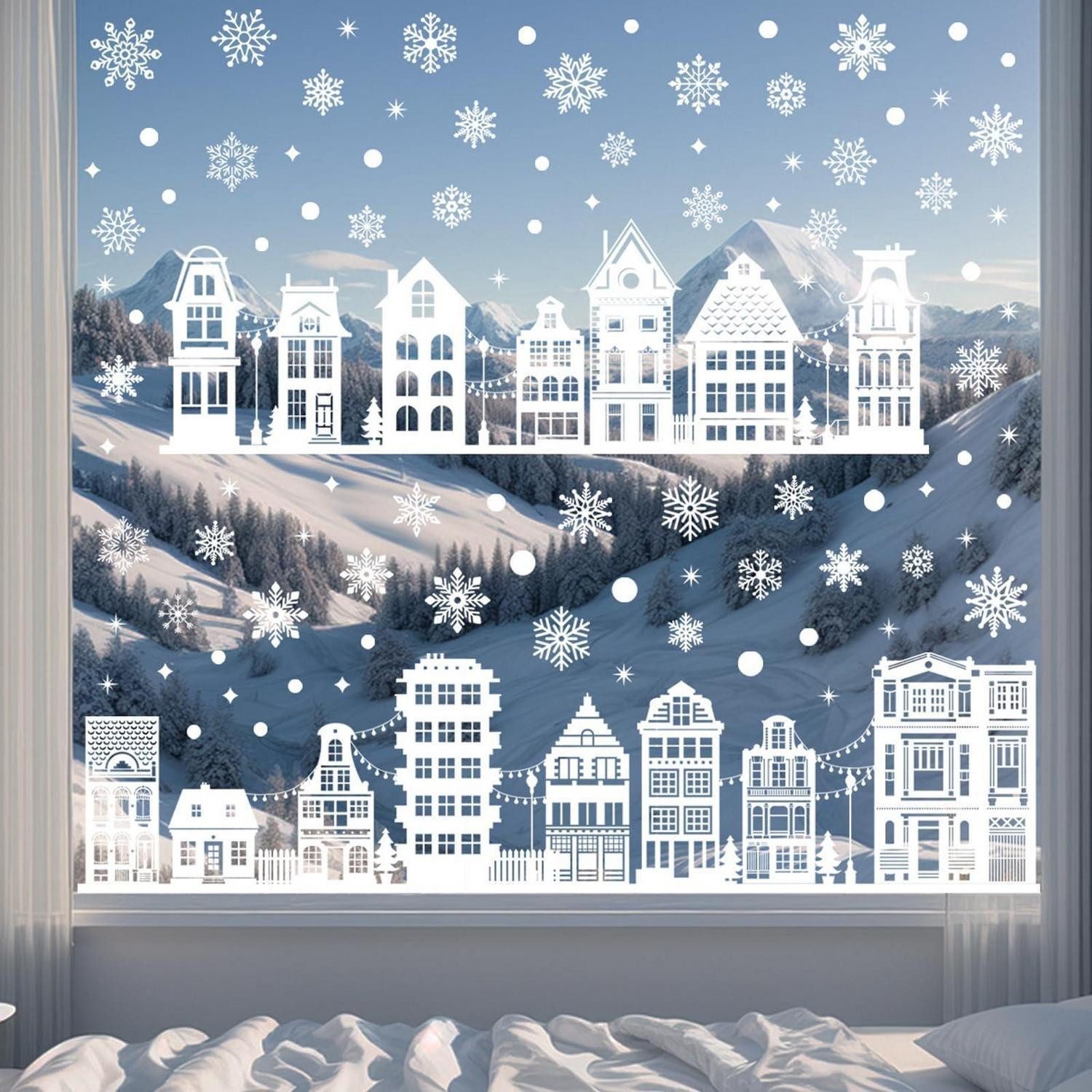 LuxusKollektion Fensterbild Fensterbilder Weihnachten 9 Blatt beidseitiger Druck